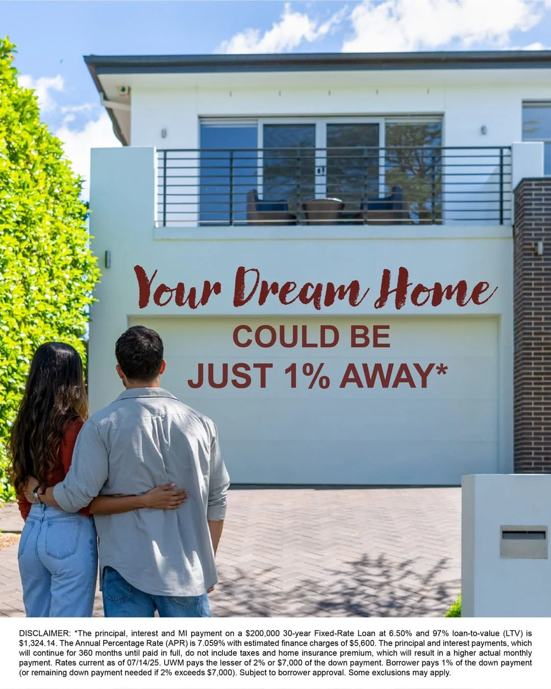 Unlock the door to homeownership with just 1% down!* I can help you take advantage of this amazing program and get you into that dream home. Call today to see if you qualify.
