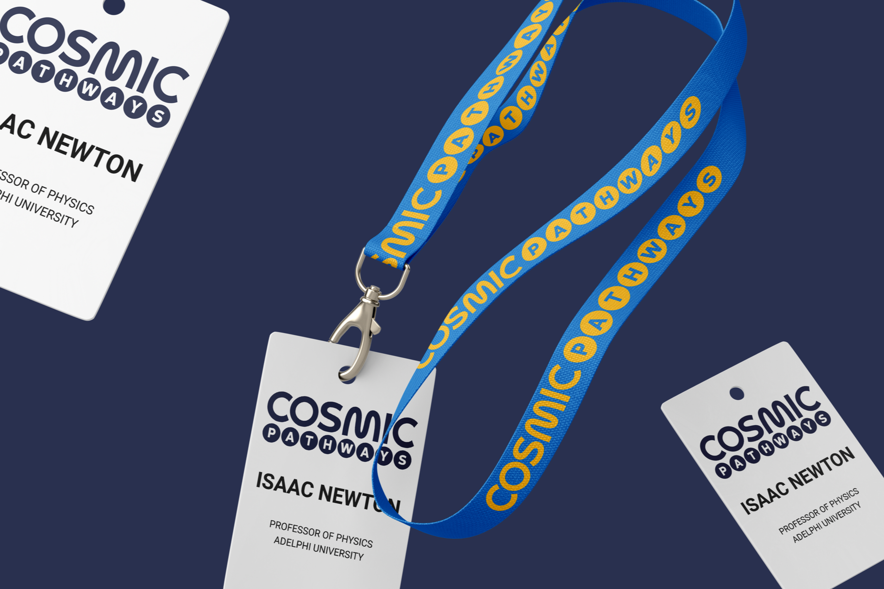 Cosmic Pathways 2025 lanyard and name badge