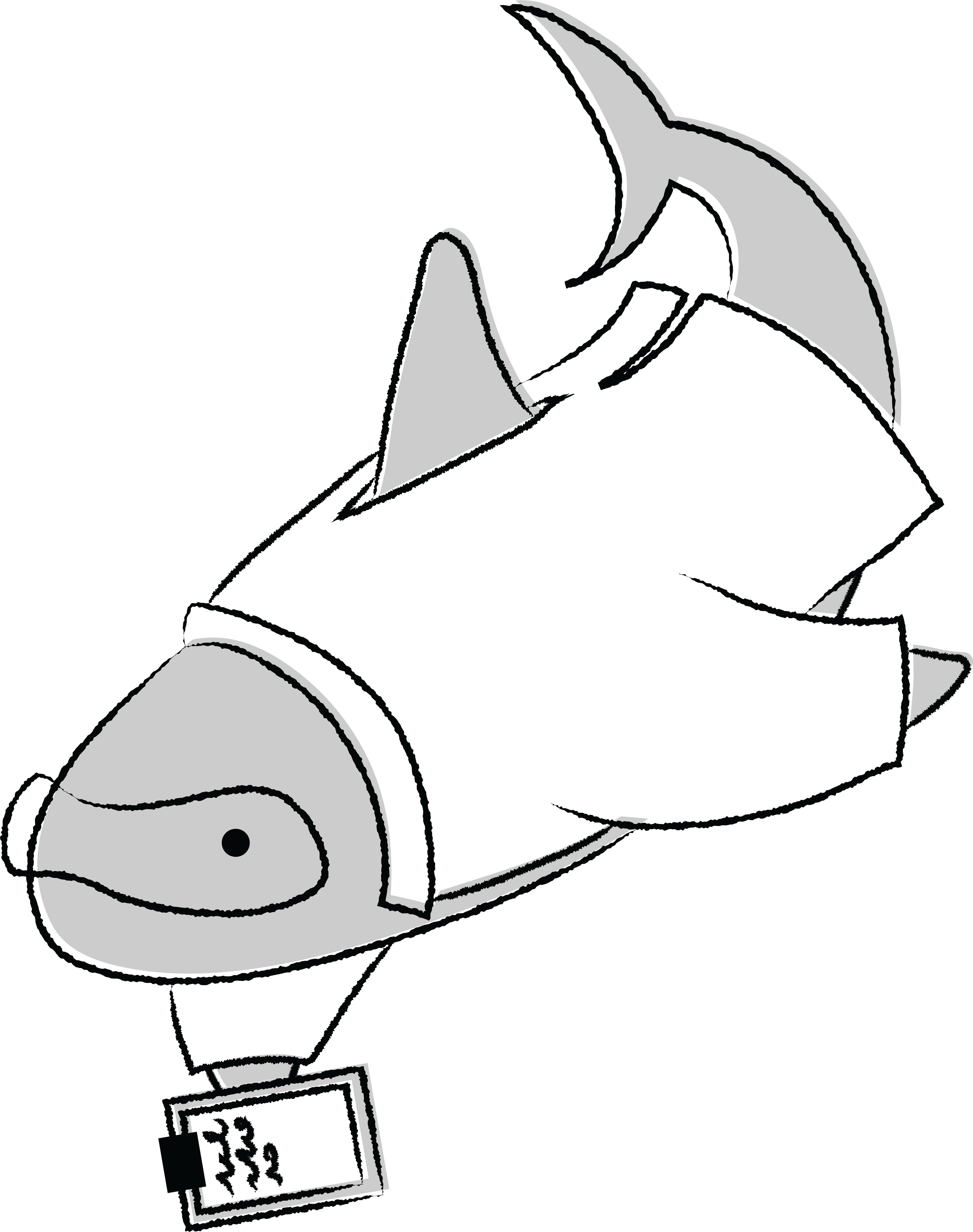Be A Shark Illustration — Science Shark
Cartoonish shark wearing a white lab coat, goggles, and holding a clipboard