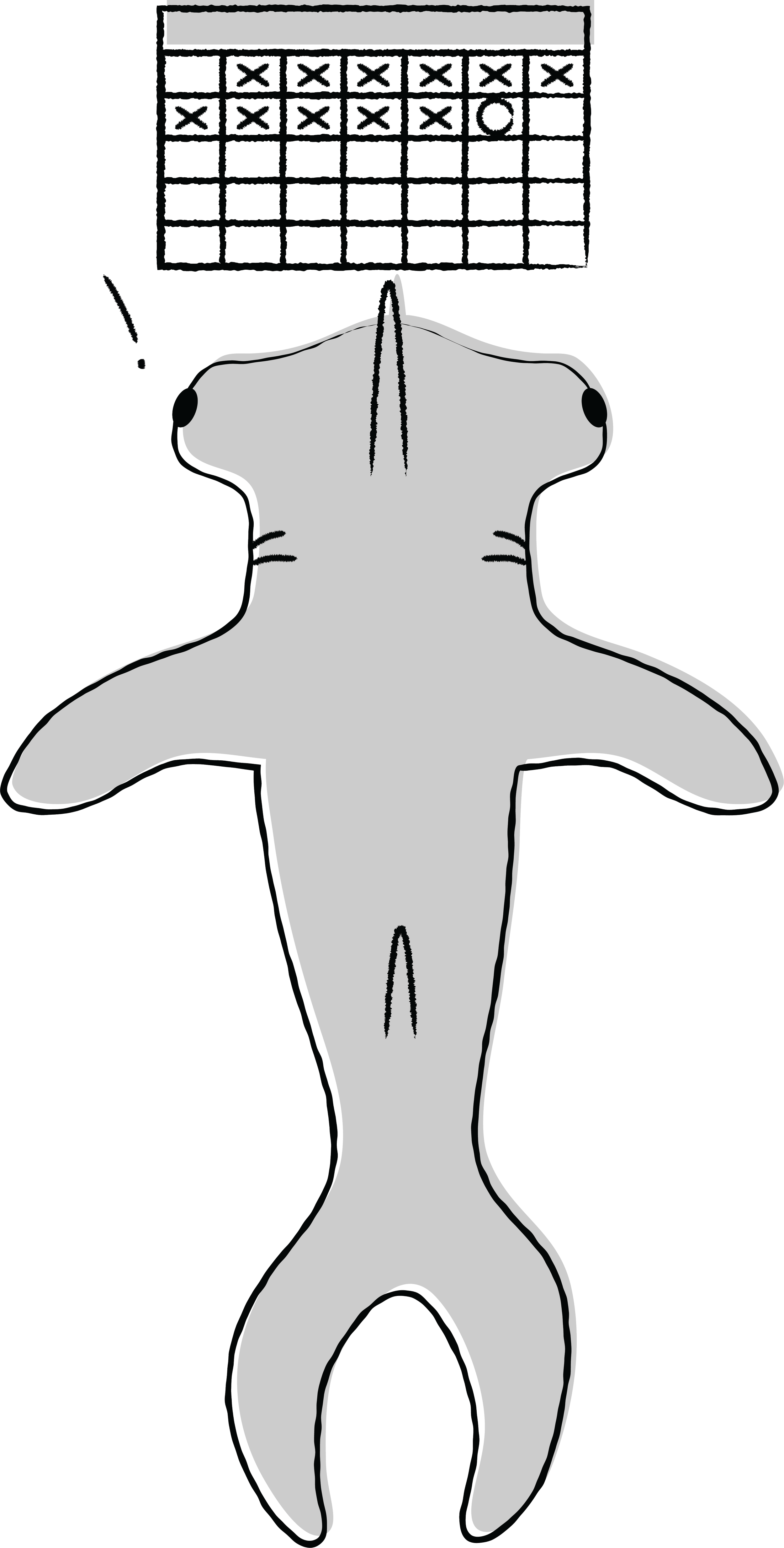 Be A Shark Illustration — Calendar Shark
Cartoonish hammerhead shark expressing surprising upon looking at a calendar with a circled deadline