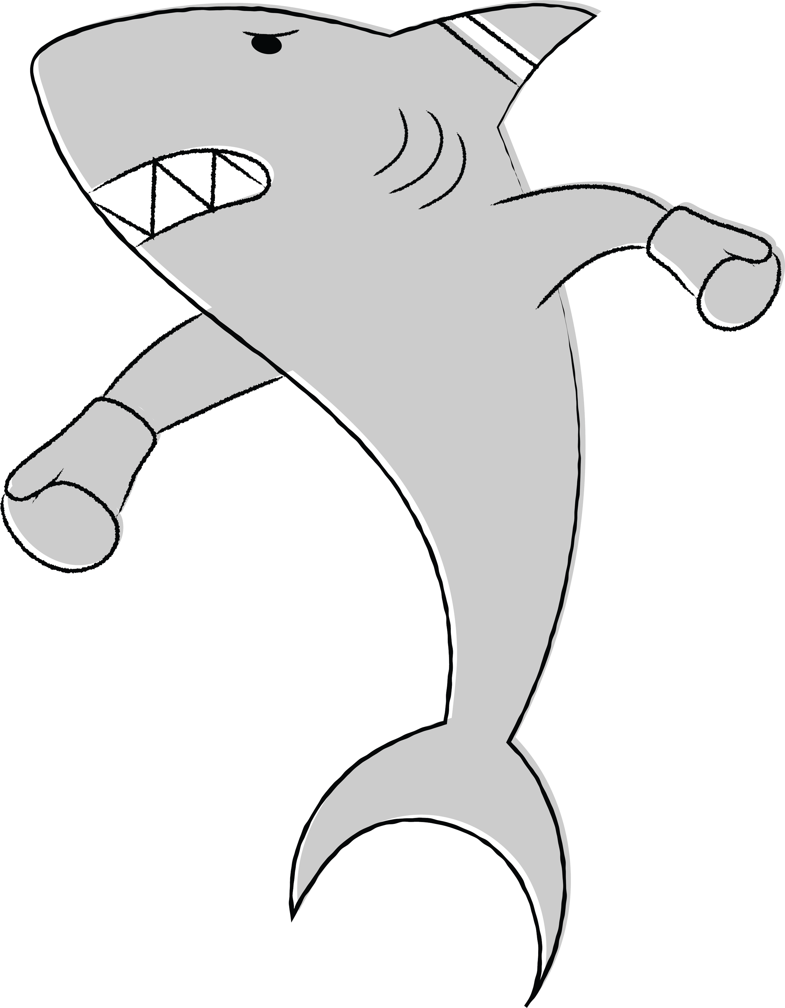 Be A Shark Illustration — Boxing Shark
Cartoonish shark wearing a sweatband on its dorsal fin, wearing boxing gloves on its fins, and grinding its sharp teeth together