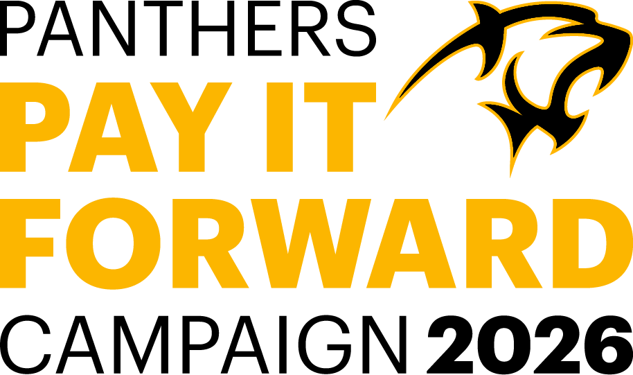 An option for the "Panthers Pay It Forward Campaign 2026" logo featuring the Adelphi panther icon