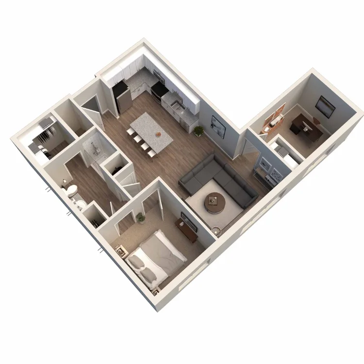 Kendall Park 2x1 Phase 2 floor plan, 977 square feet, 2 bed 1 bath in Columbus, OH