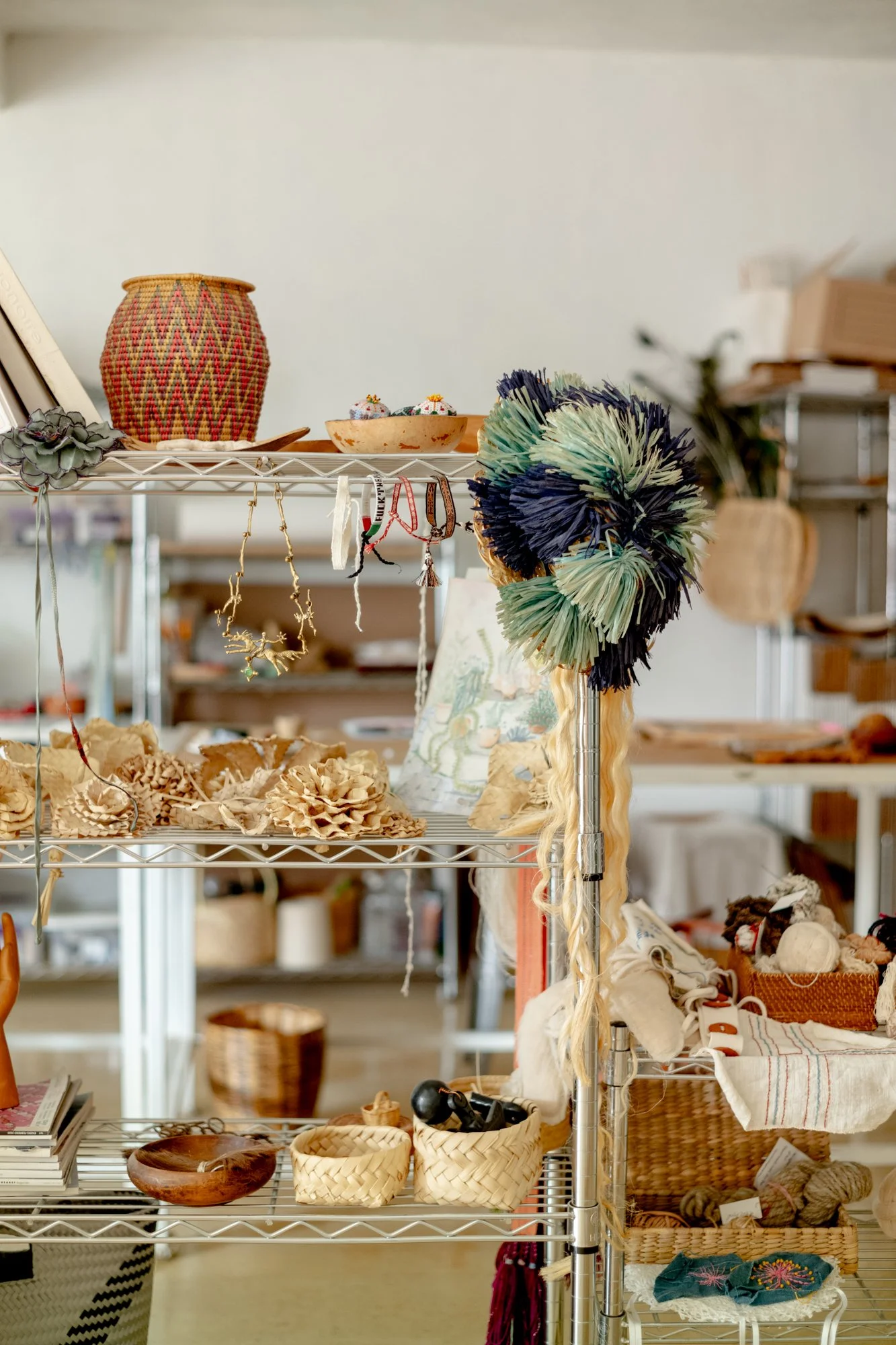 textile artist christina hatter's oaxacan studio full of interesting materials