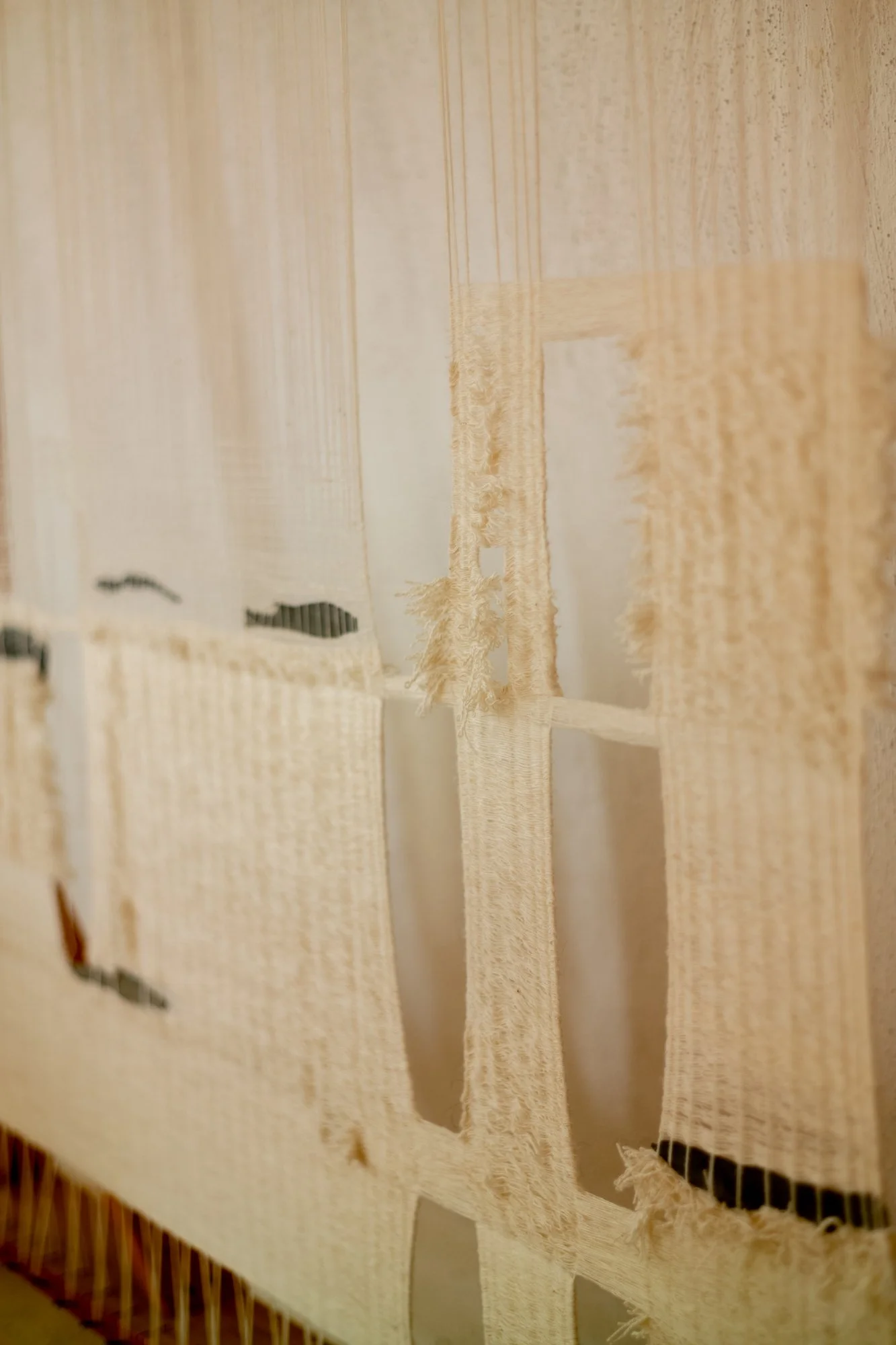 Christina hattler's contemporary textile art, weaving native coyuchi cotton 