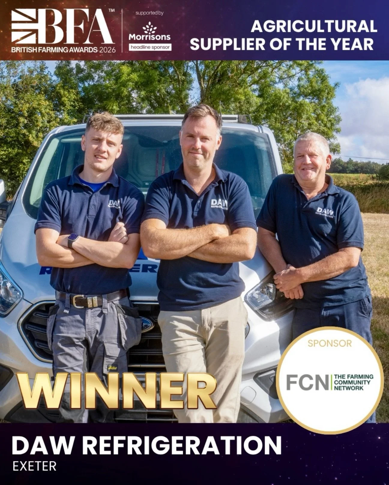 HELL YEAH! Stoked to be representing Devon on farming&rsquo;s national stage and bringing home the win! Super proud of the whole Daw team. Supporting British farming has always been at the heart of what we do, and we&rsquo;re proud to play our part i