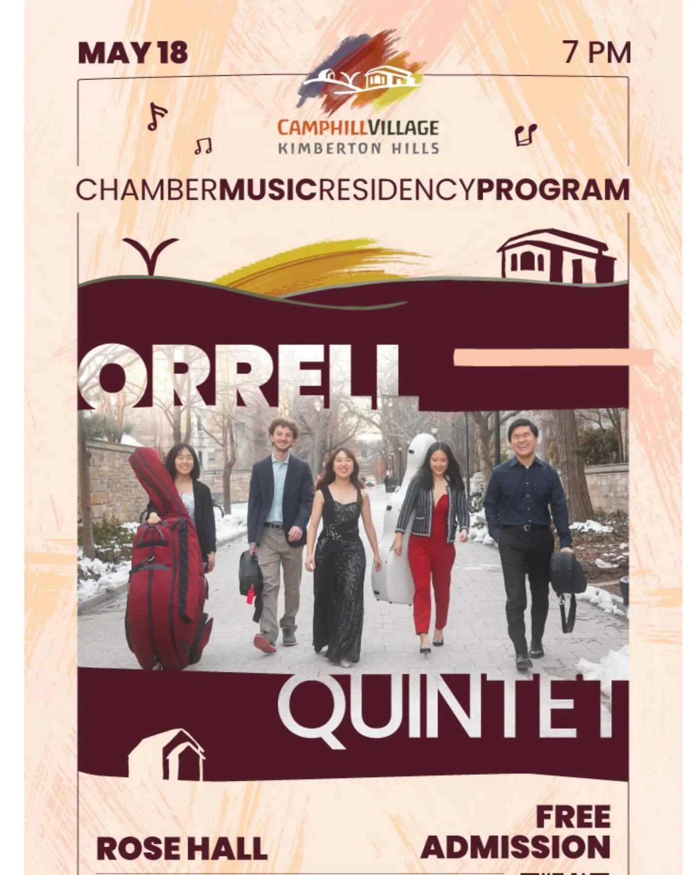Pennsylvania/New Jersey/Delaware Friends! Next week, my chamber group at Yale, the Orrell Quintet, will be heading to Pennsylvania to participate in a week long chamber residency program at @camphillkimberton! Our residency will culminate with a perf