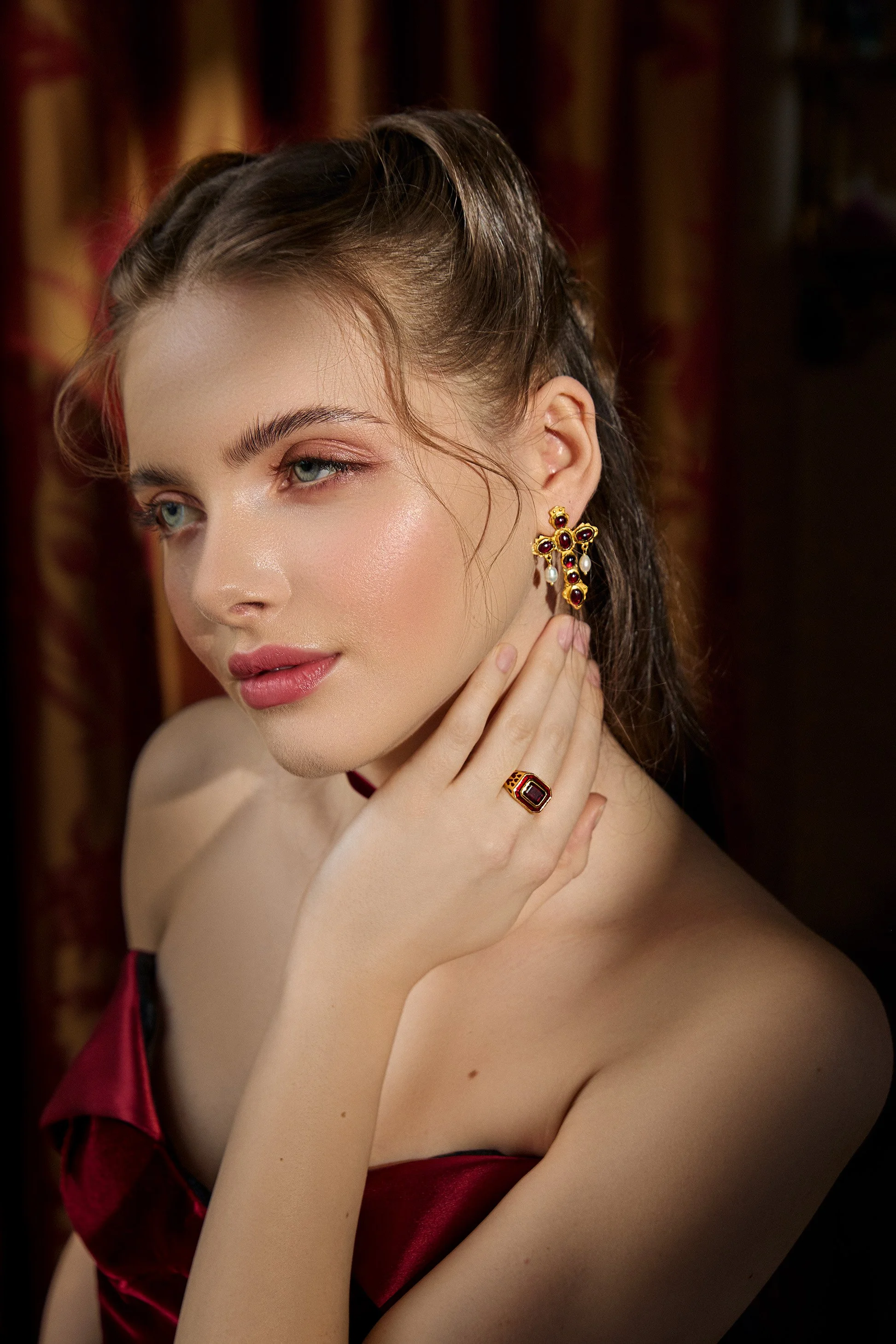 Opuline Jewellery Editorial. Makeup by Victoria Buckley