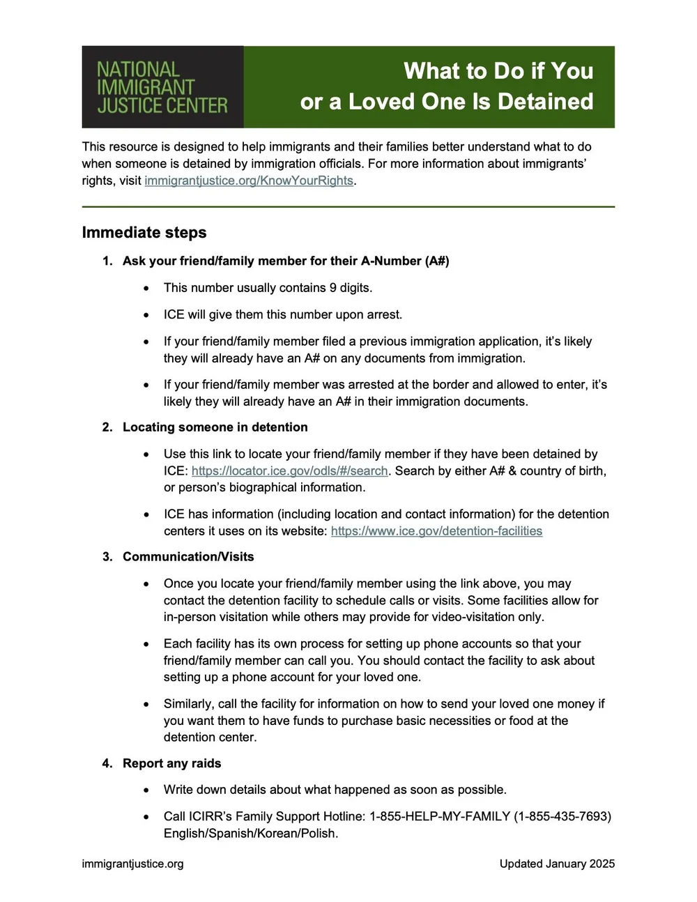 KNOW YOUR RIGHTS — IL IMMIGRATION INFO