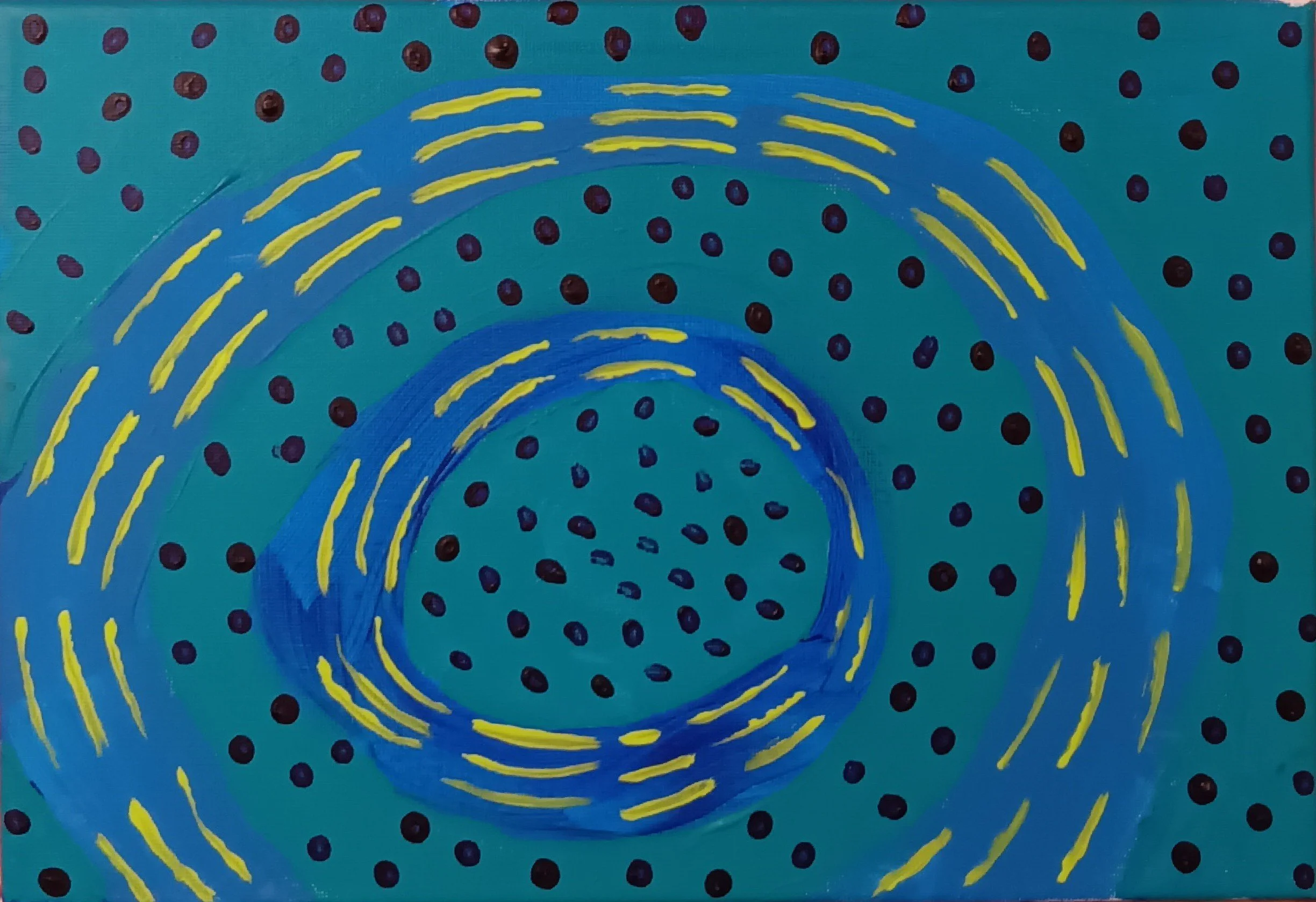 "Lazy River" Abstract Acrylic Painting - 9'' x 12''