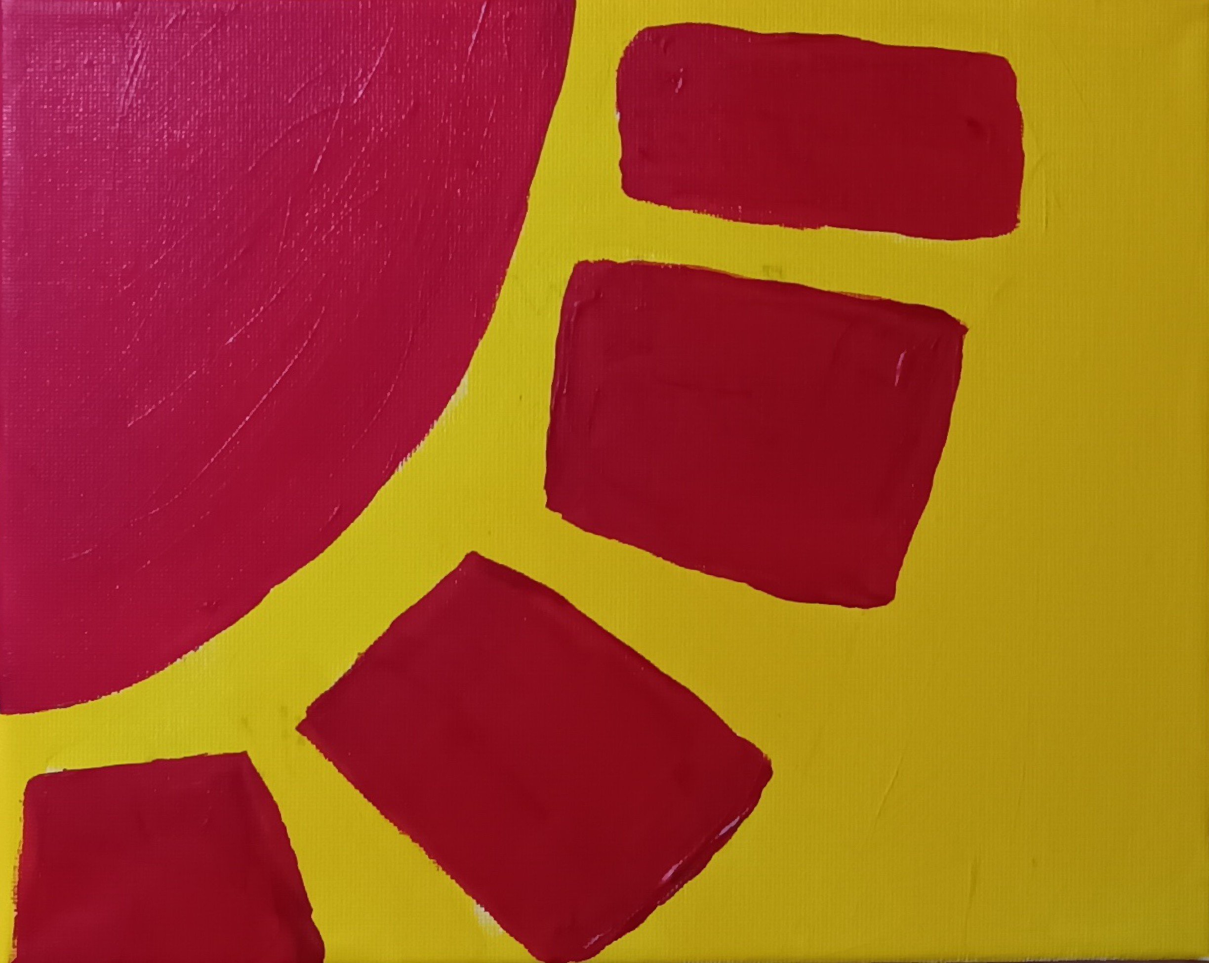 Sun Shine Abstract Acrylic Painting - 9'' x 12''