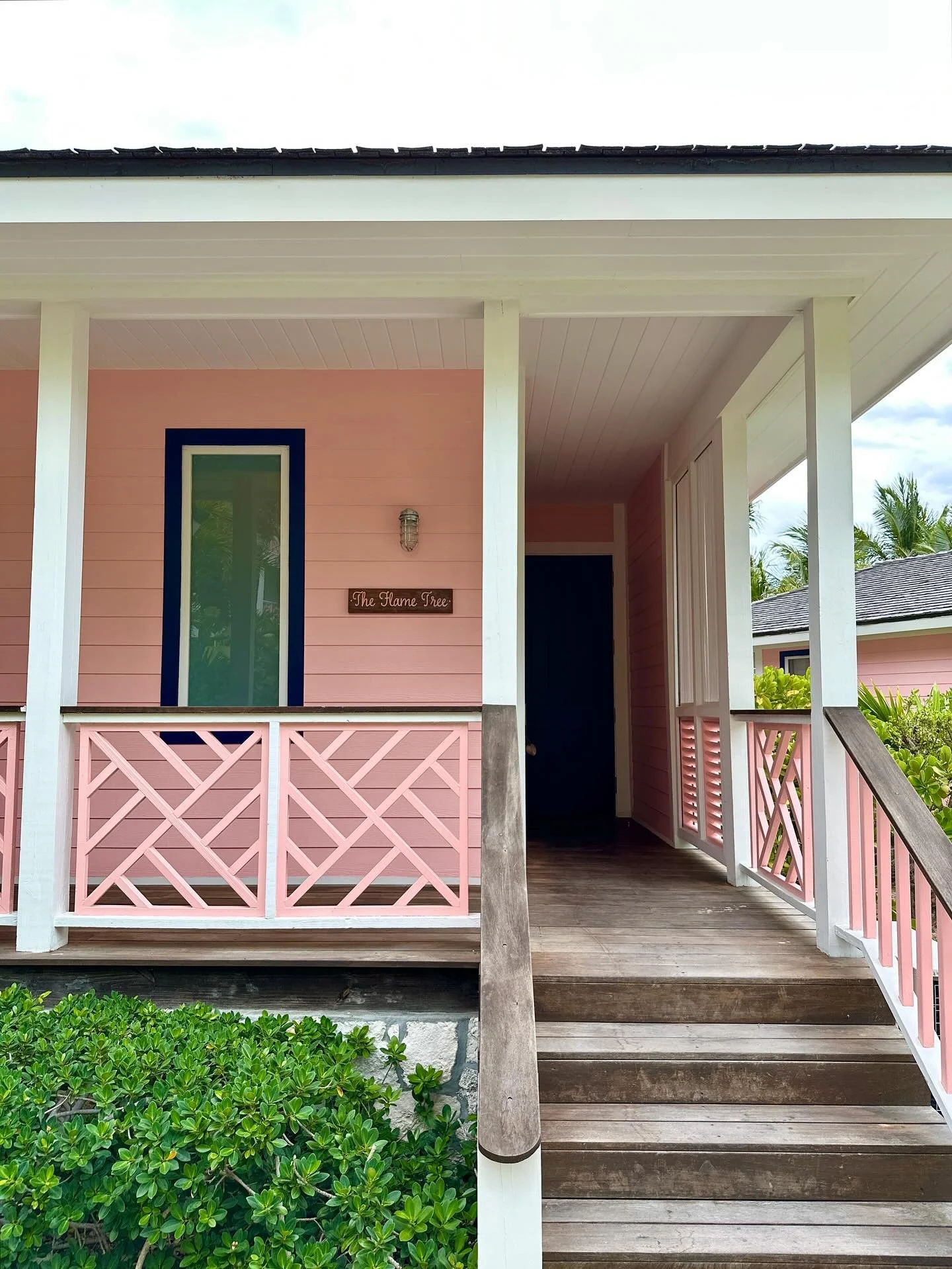 Our cute cottage at Coral Sands in Harbour Island. It reminded me of one of my favorite paintings by Australian artist, John Coburn. Been working on a collection for an upcoming event that has major &ldquo;Flame Tree&rdquo; vibes. Stay tuned!