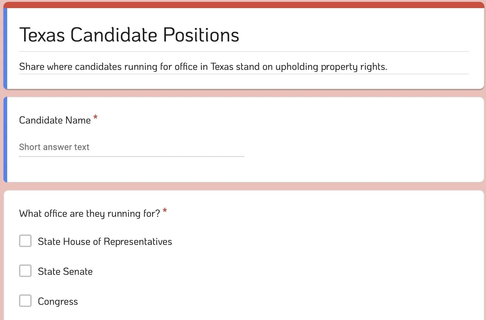 Texas Candidate OUTREACH On Property Rights &amp; Eminent Domain