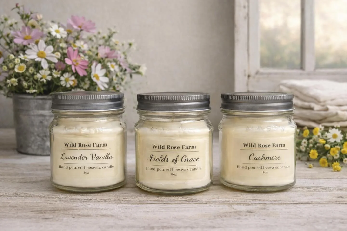There&rsquo;s just something about a candle burning in a cozy farmhouse. 🤍

We&rsquo;re excited to share three beautiful scents from our latest batch of Wild Rose Farm beeswax candles:

✨ Lavender Vanilla &mdash; calming lavender softened with warm 