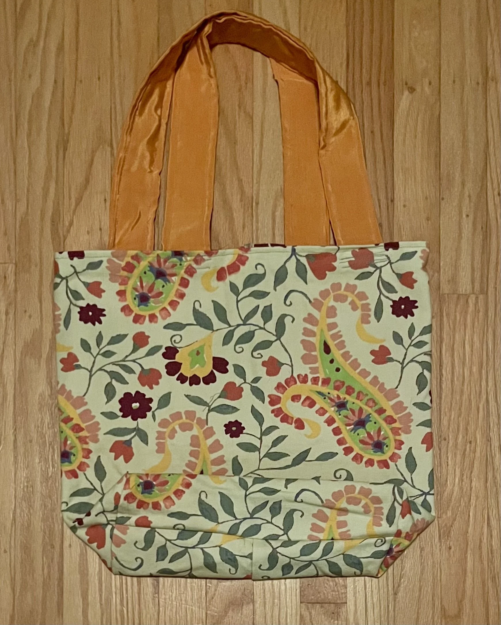 Orange Paisley Tote Bag