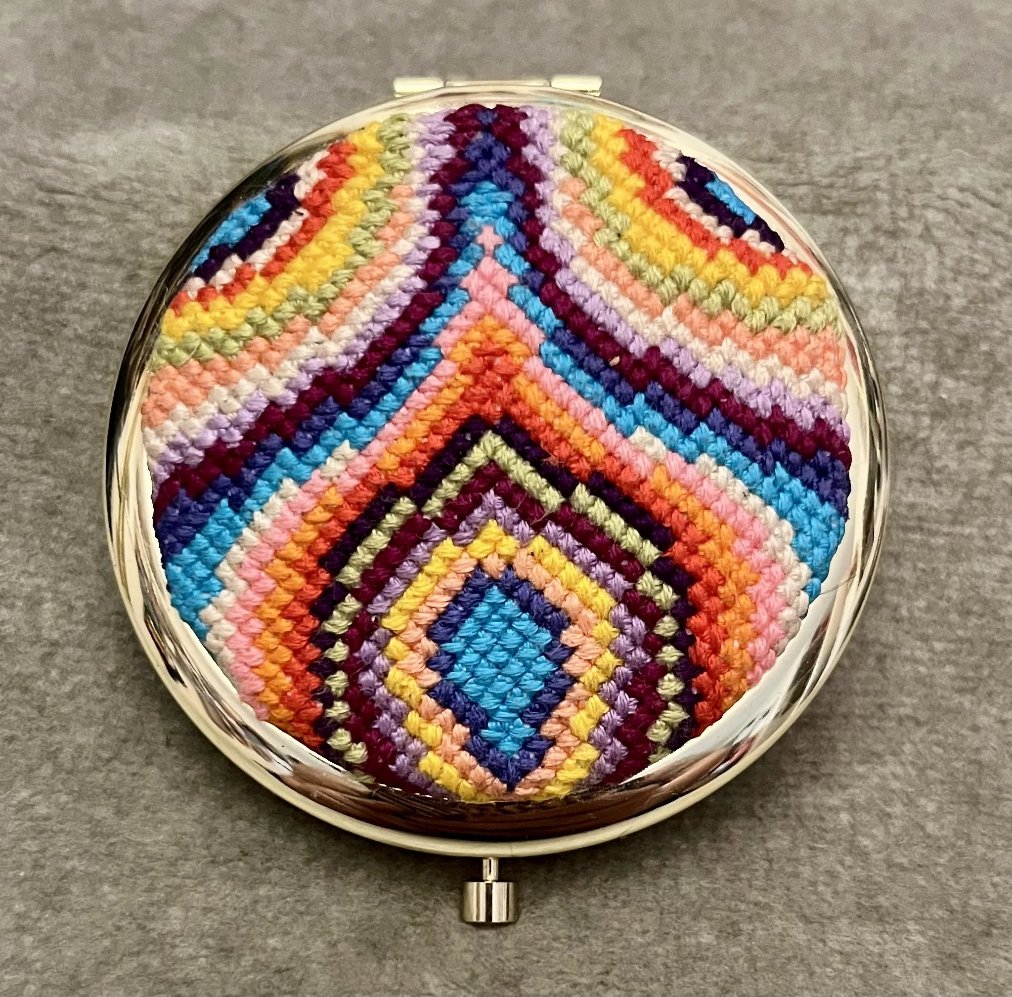 Yonic Cross Stitch Compact Mirror
