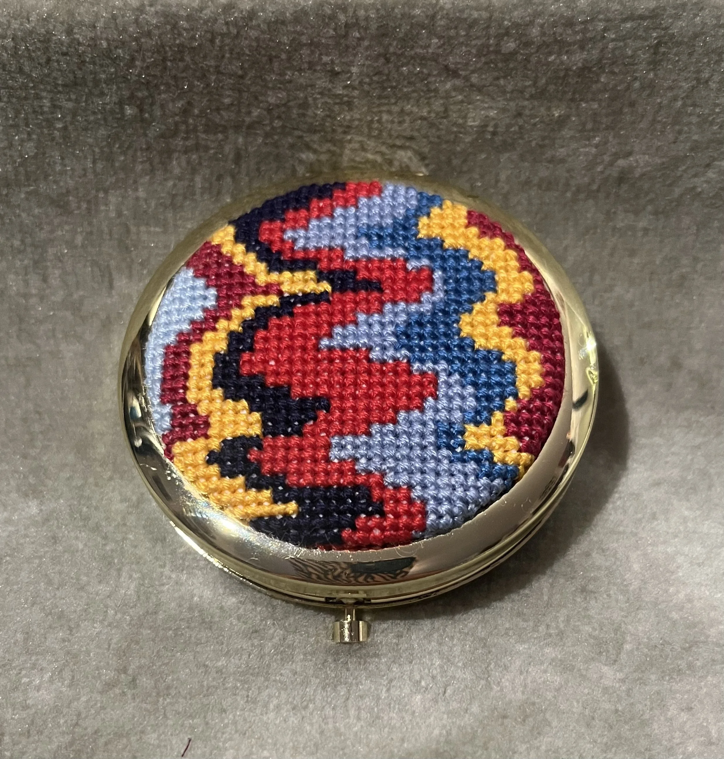 Primary ZigZag Cross Stitch Compact MIrror