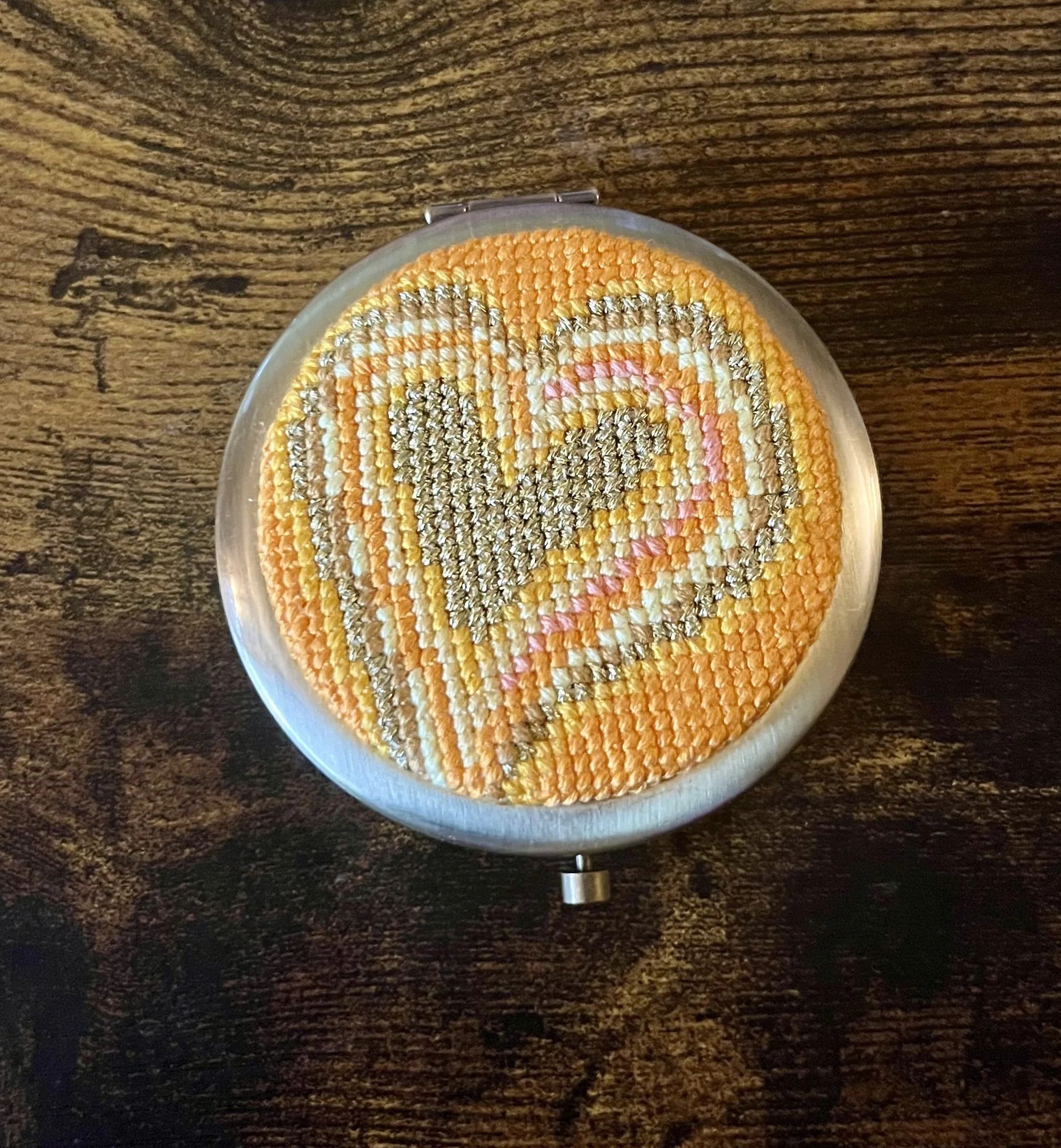 Golden Heart Compact Mirror