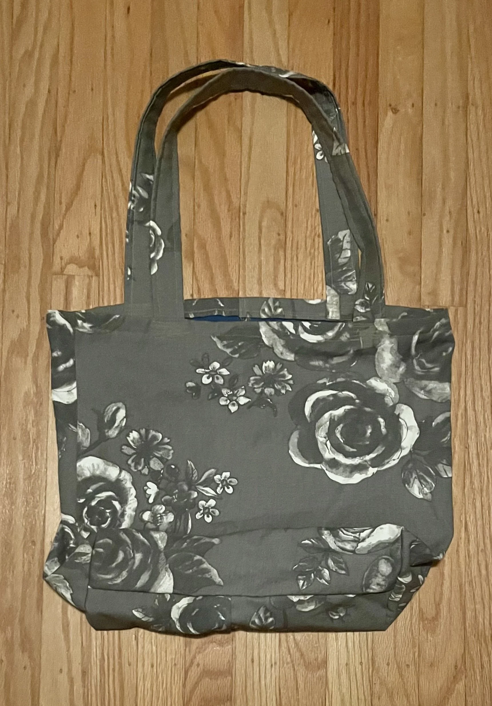 Grey Rose Tote Bag