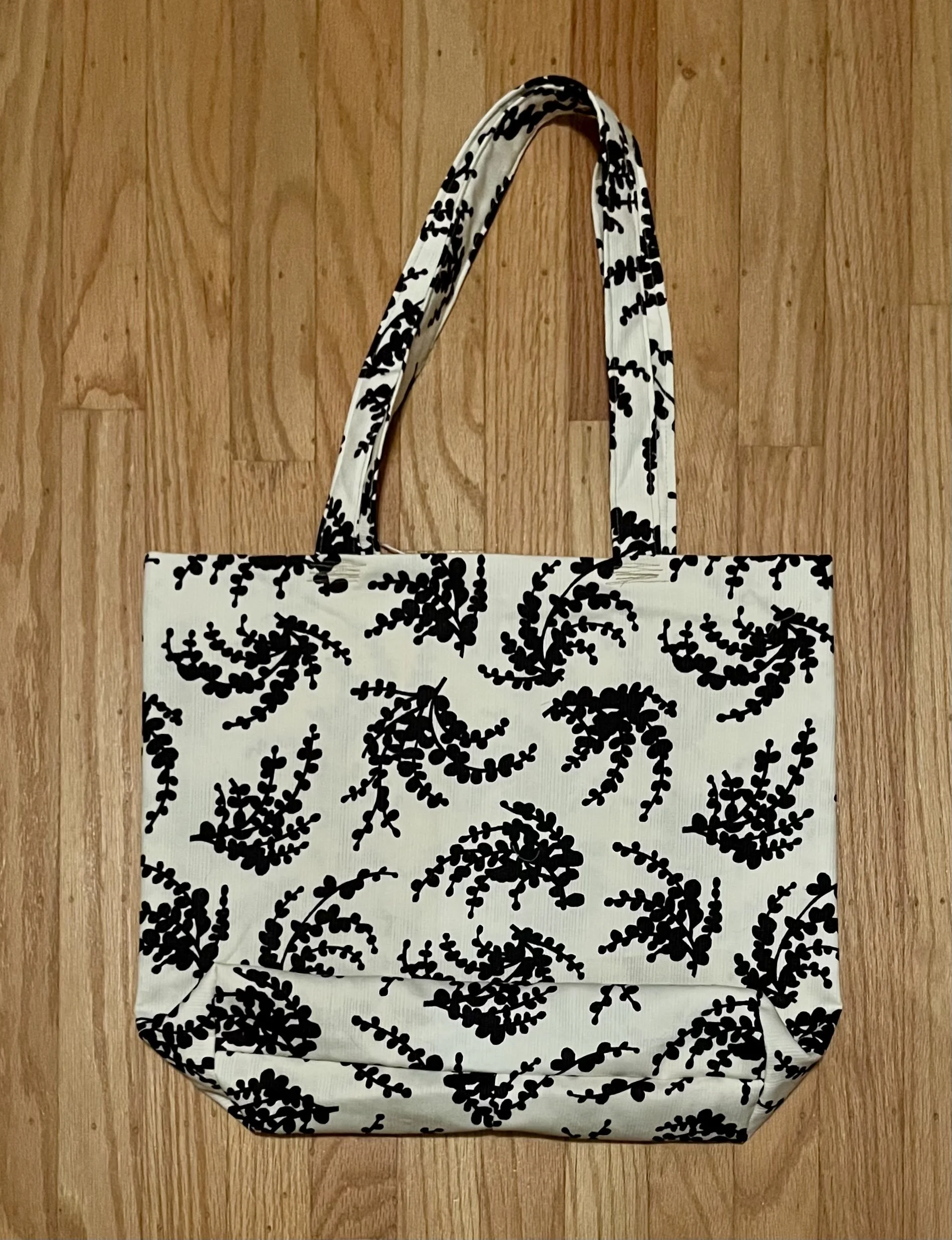 Black and White Sprig Tote Bag
