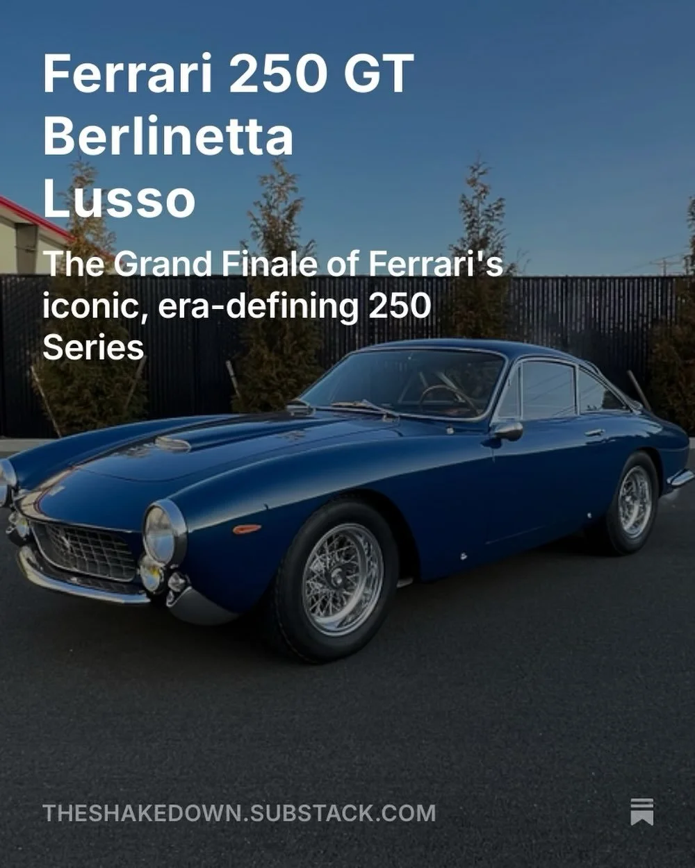 &ldquo;Its proportions approach perfection, and the execution is faultless&hellip; it makes for Grand Touring in the grandest possible manner.&rdquo; - Road &amp; Track, 1969

Read more about the iconic Ferrari via the link in my bio!
.
.
.

#ferrari