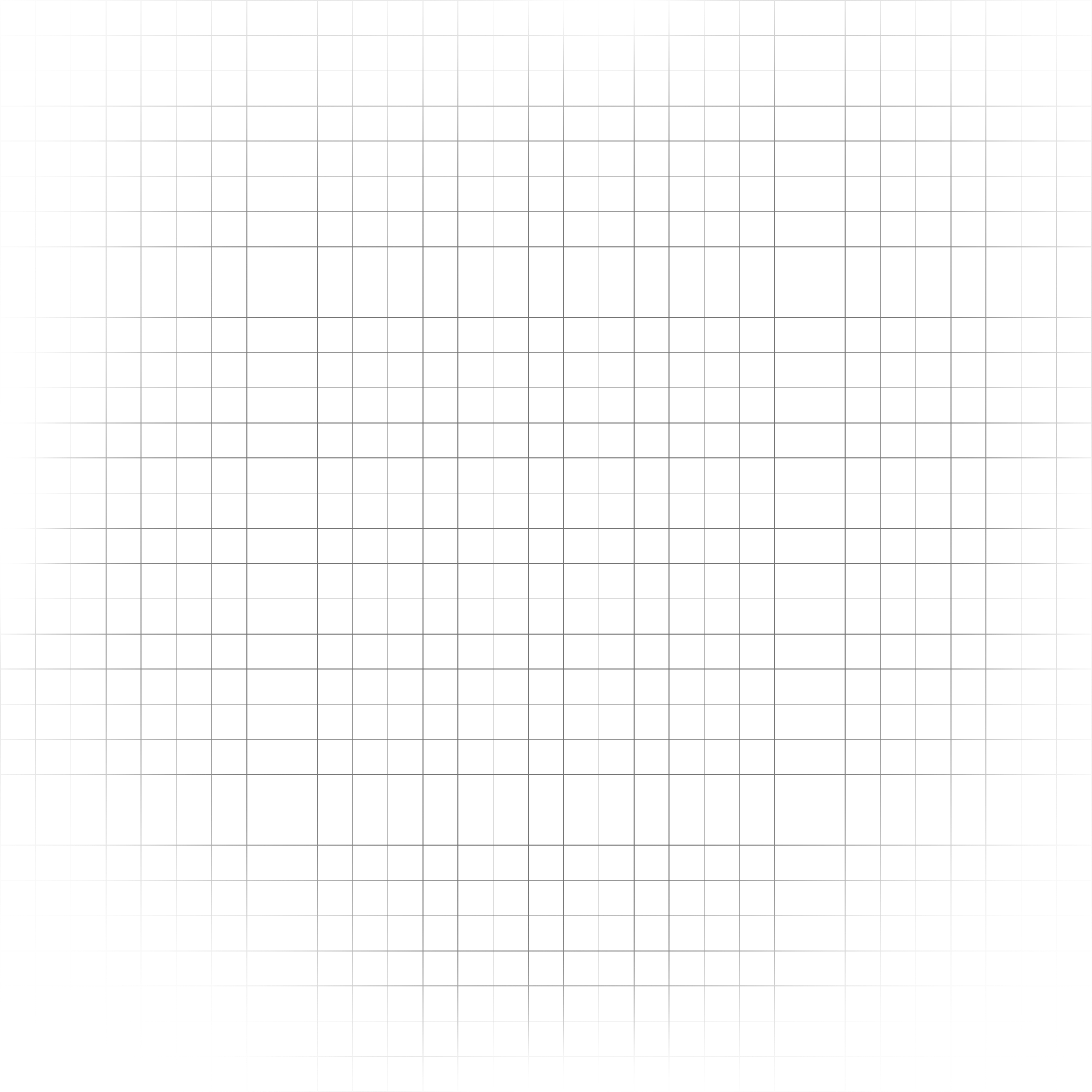 Black grid background with faint white lines forming orbs
