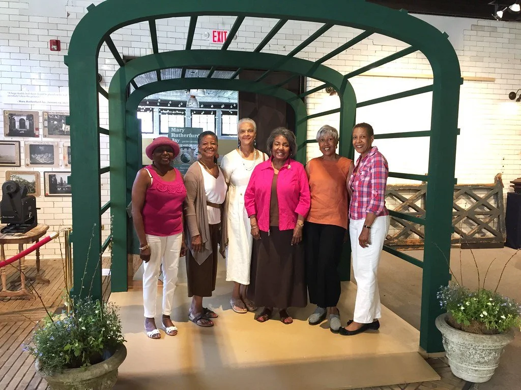 June 2015 AWAH members viewing the gardens at Jay Heritage Center, Rye, NY.