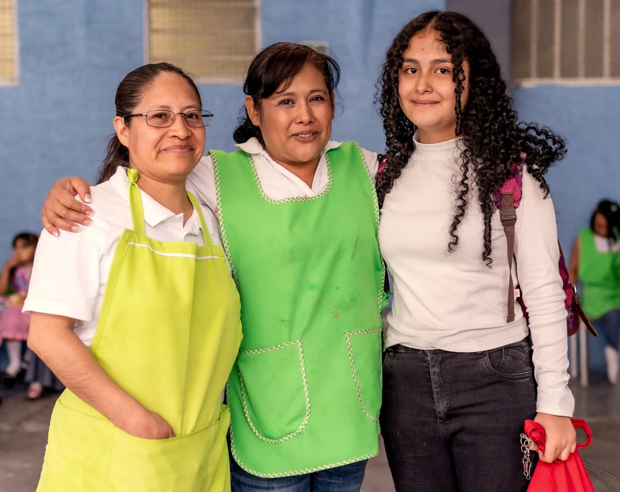 Local business team in matching aprons