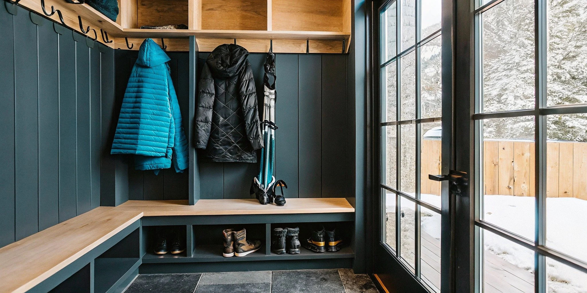 Custom Mudroom Storage Colorado for Your Ski Home Entryway
