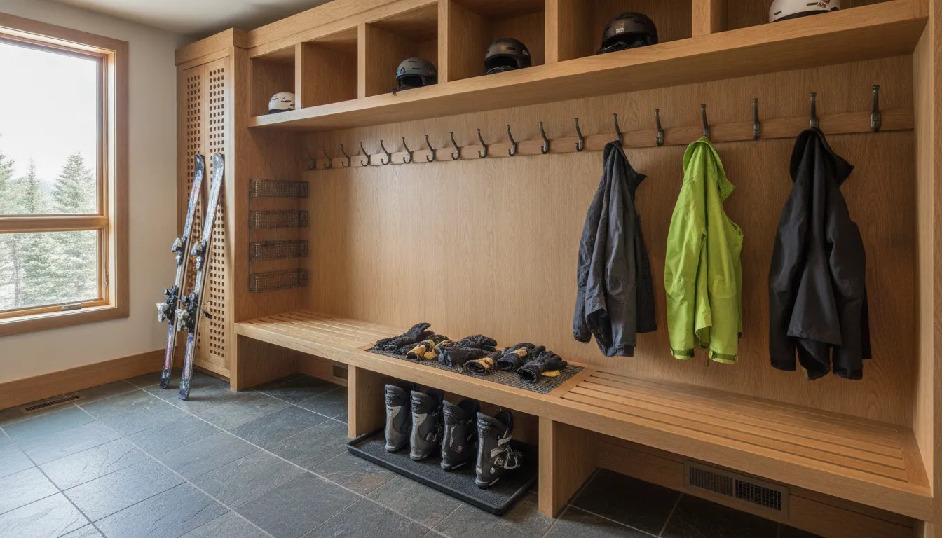 Garage Gear Drying Stations for Snowy Mountain Homes  