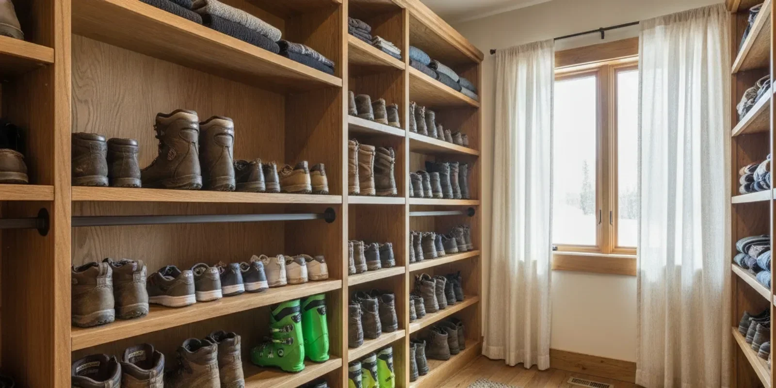 Closet Shoe Storage Ideas for Ski Boots, Hiking Shoes, and Everyday Pairs
