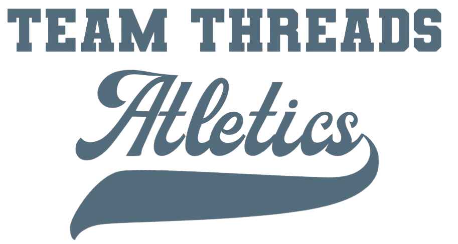 Logo design with the text 'TEAM THREADS Athletics' in different fonts and styles.