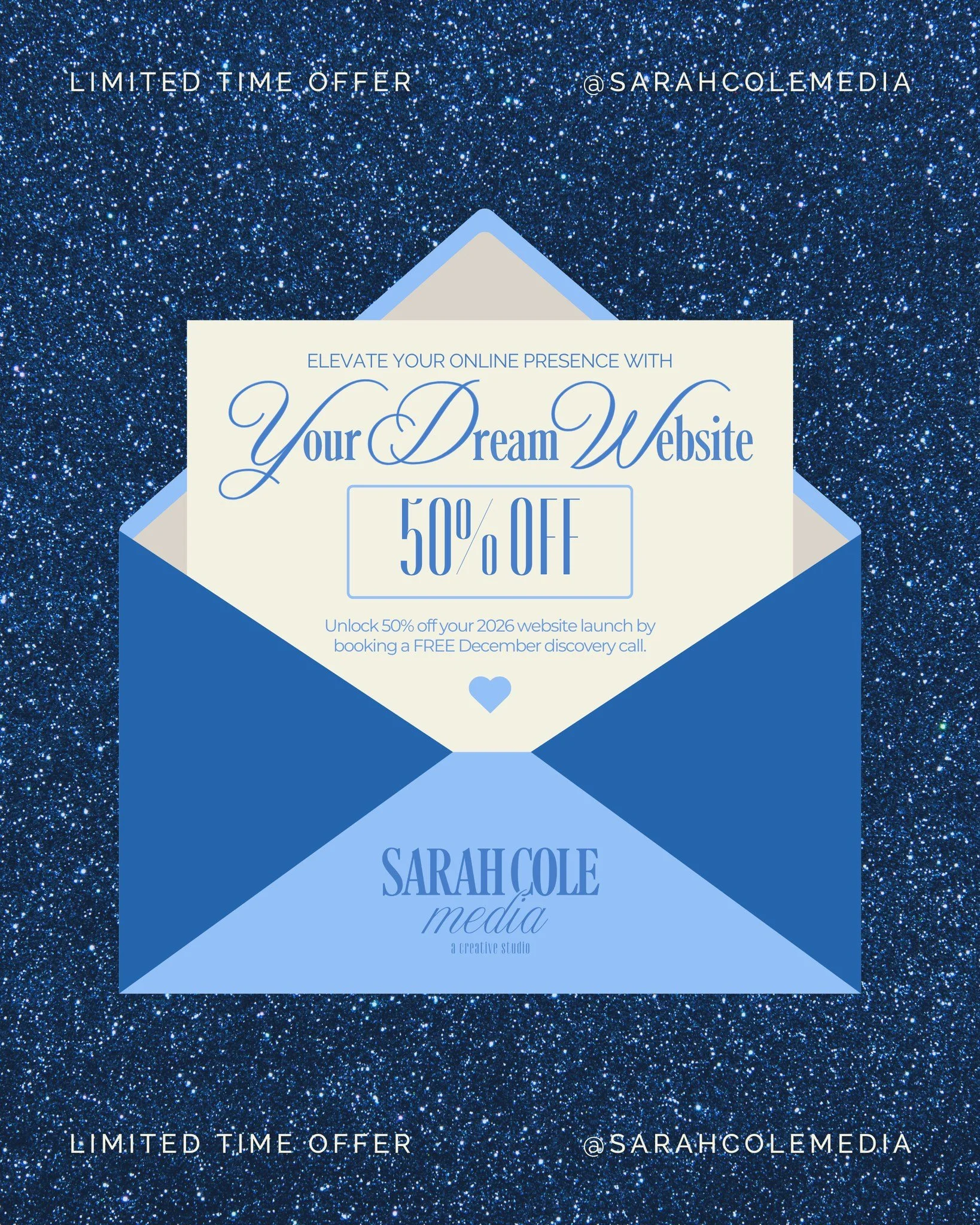 If a new website is on your holiday wishlist, this one&rsquo;s just for you! 💙 

For December only, I&rsquo;m offering 50% off full Squarespace website builds (Website-in-a-Day normally starts at $2K!) before my pricing increases for 2026. This offe