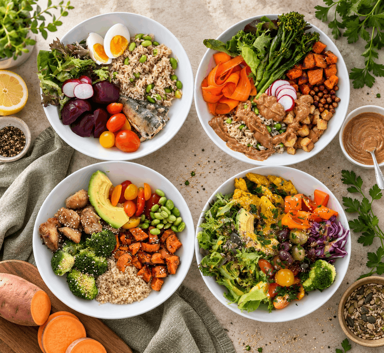 5-minute healthy lunch ideas for busy parents: Nourishing lunch bowls