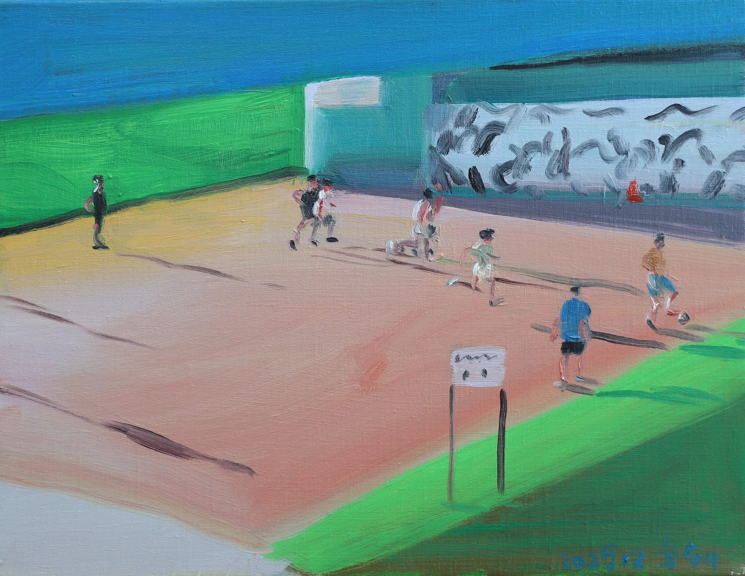 橋の下でサッカーをする人-Ⅰ（価格はお問い合わせください）