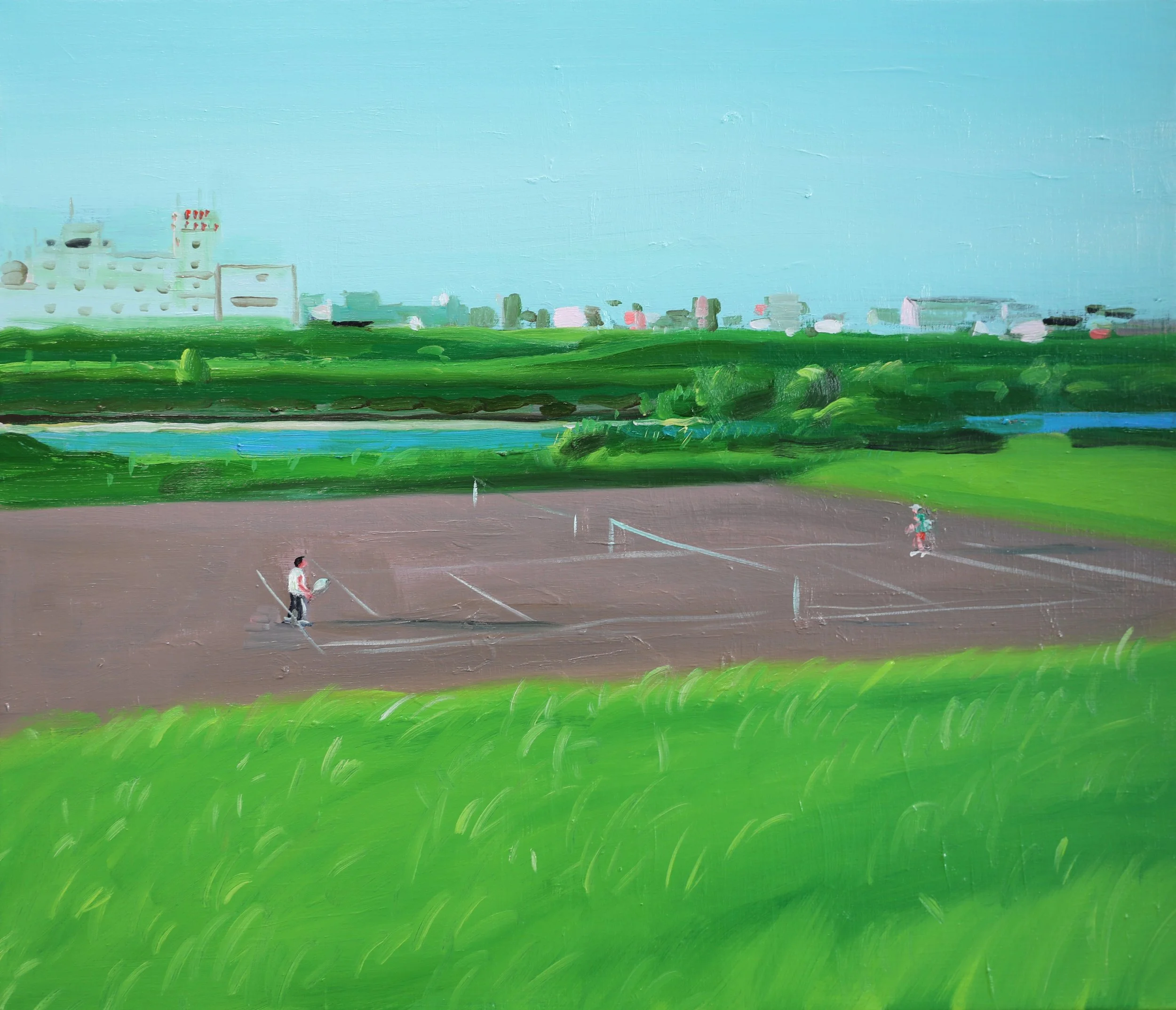 大河沿いのテニスコート（価格はお問い合わせください）