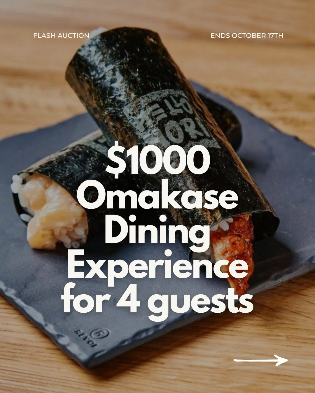 Missed our summer Silent Auction? You're in luck... 👀

Hello Nori has generously donated an incredible Omakase Dining Experience for 4 guests, worth $1000! Don't miss your chance to bid on this amazing deal while supporting EMBERS, helping us provid