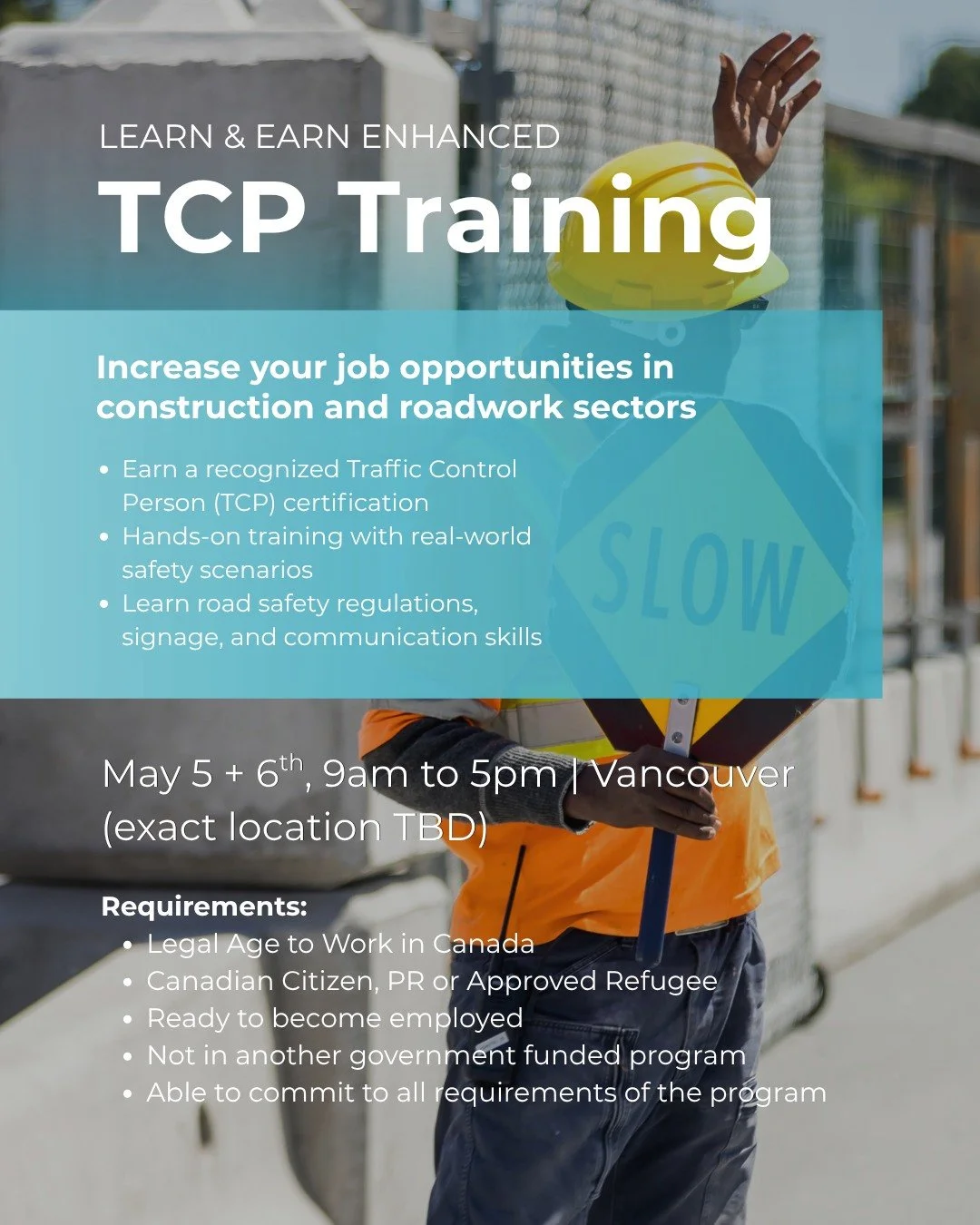 Increase your job opportunities in construction and roadwork sectors! We're running a Traffic Control Person (TCP) training, where you'll gain a recognized certification, get hands-on training with real-world safety scenarios, and learn road safety r