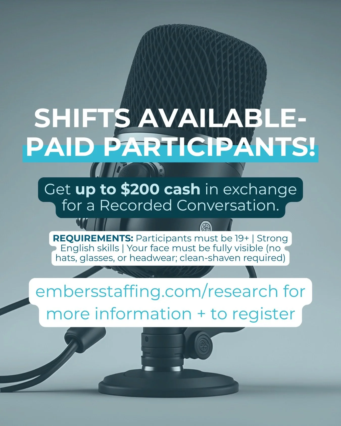 We&rsquo;re currently recruiting participants for a paid conversational AI research study taking place in Central Vancouver.

This project involves recording casual, two-person conversations to help improve how AI systems understand natural human com