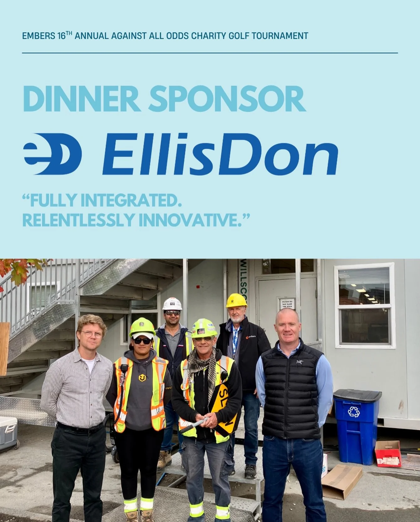 We&rsquo;re proud to announce @ellisdoncorp as the Dinner Sponsor for our 16th Annual Against All Odds Charity Golf Tournament! ⛳

For many years, EllisDon has been a dedicated supporter of this event, helping us bring together community leaders, par