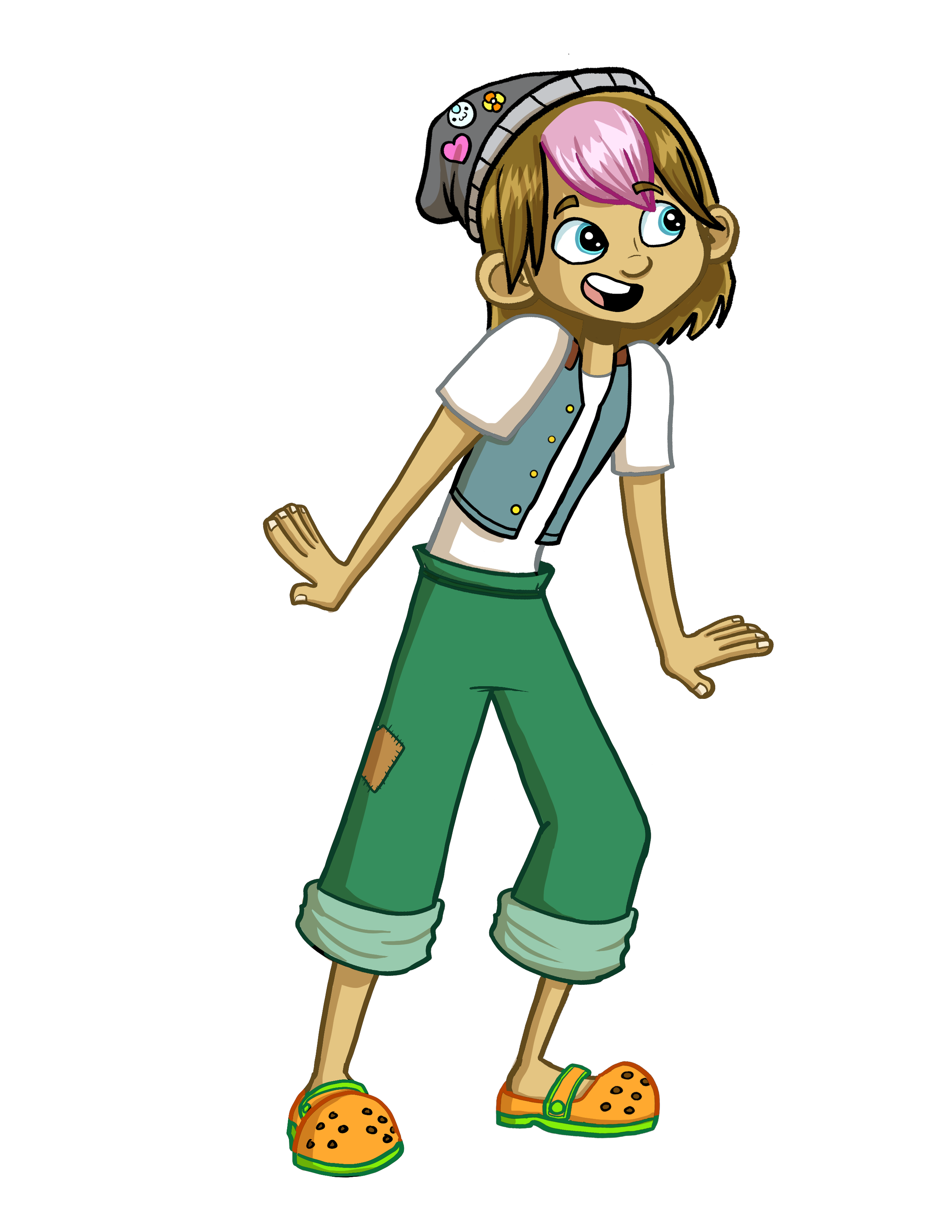 Kit looking at Grandma Iris excitedly