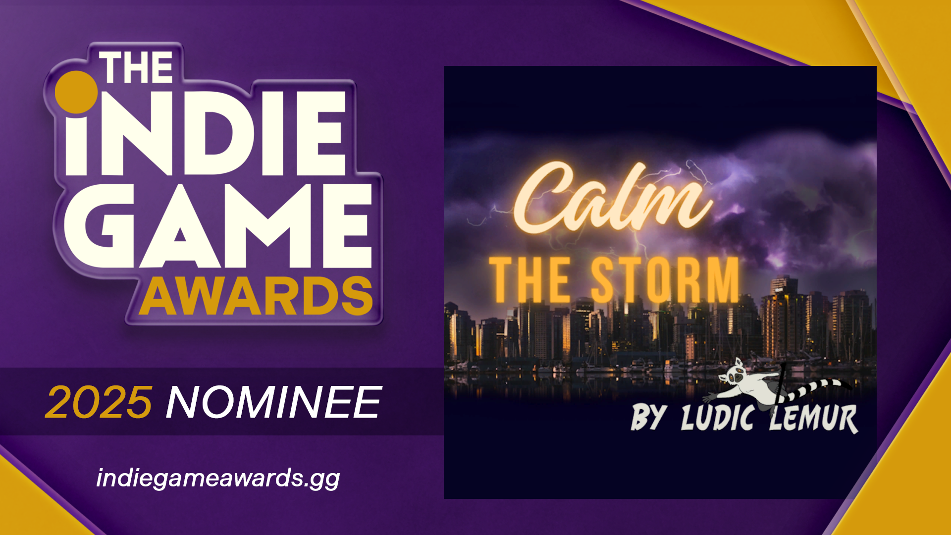 "Calm the Storm" by Ludic Lemur, The Indie Game Awards 2025 Nominee - indiegameawards.gg