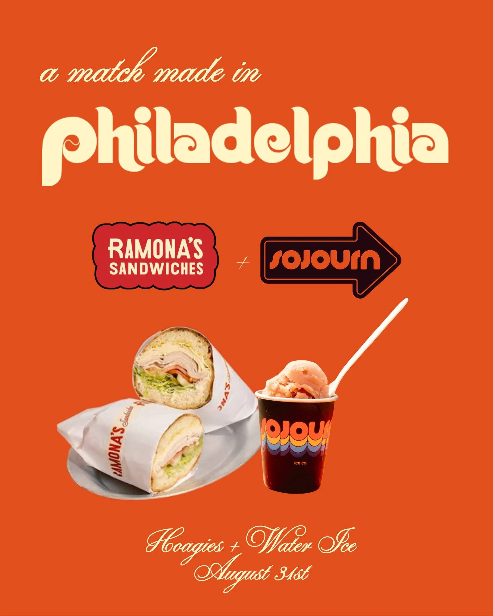 JOIN US THIS SUNDAY IN PORTLAND!  Two icons of Philly cuisine are teaming up to bring you the ultimate summer feast - hoagies + water ice, literally nothing better. 

Join us at 98 Washington Ave., Sunday, August 31st from 11am-3pm. Enjoy your Ramona