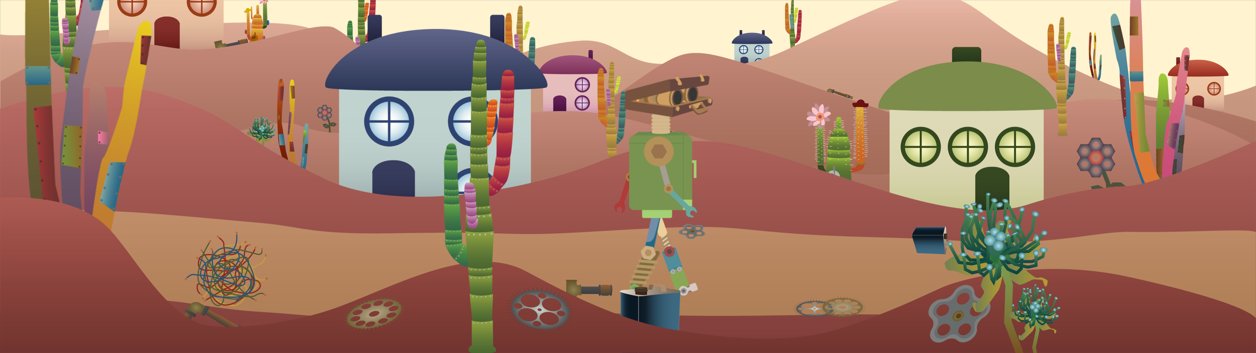 Scene and Character creation for an animation using Adobe Illustrator and Photoshop