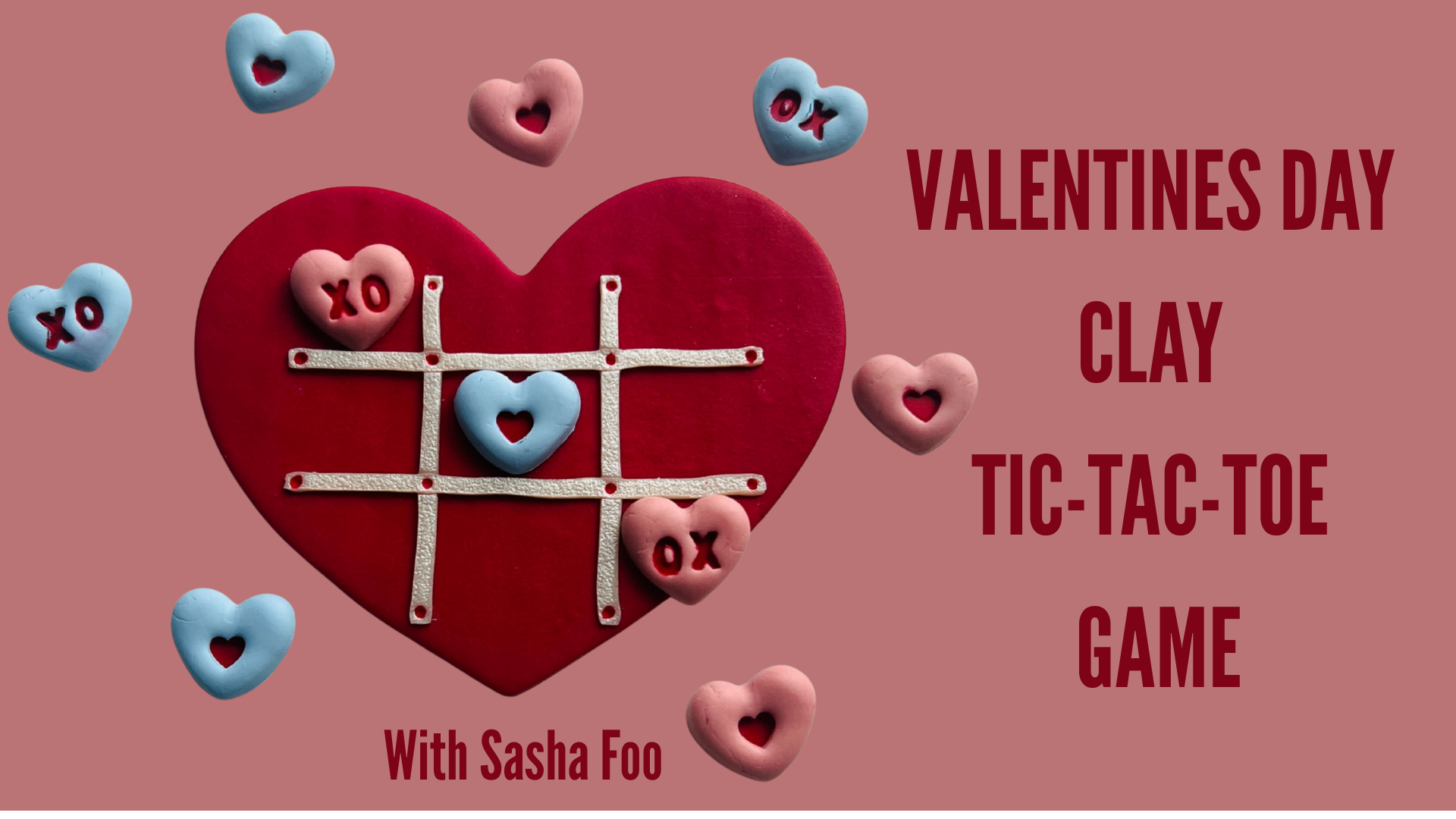 VALENTINE’S DAY POLYMER CLAY TIC-TAC-TOE GAME