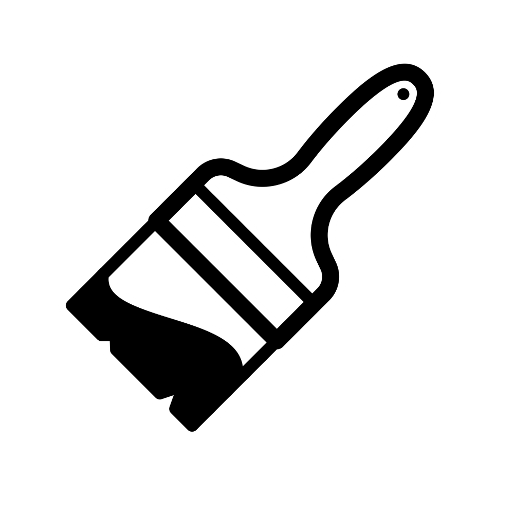 Neon-style line drawing of a paintbrush.