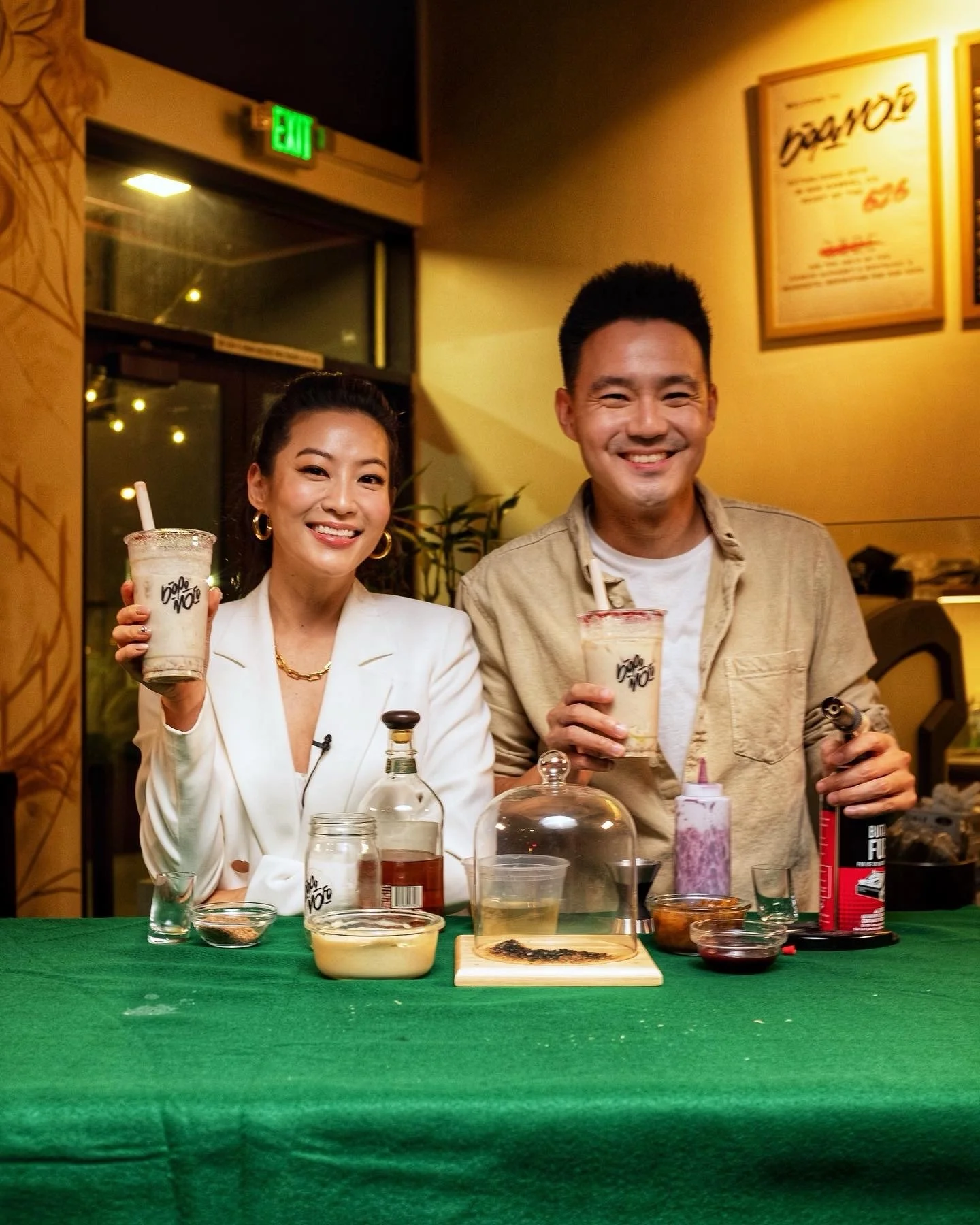 Bopo special guests to Oscar winners! It was already a privilege to make custom drinks for @arden_cho and @kevinwoo_official a few summers ago, before they became award winning demons and hunters 😜. We should bring these both back in honor of their 
