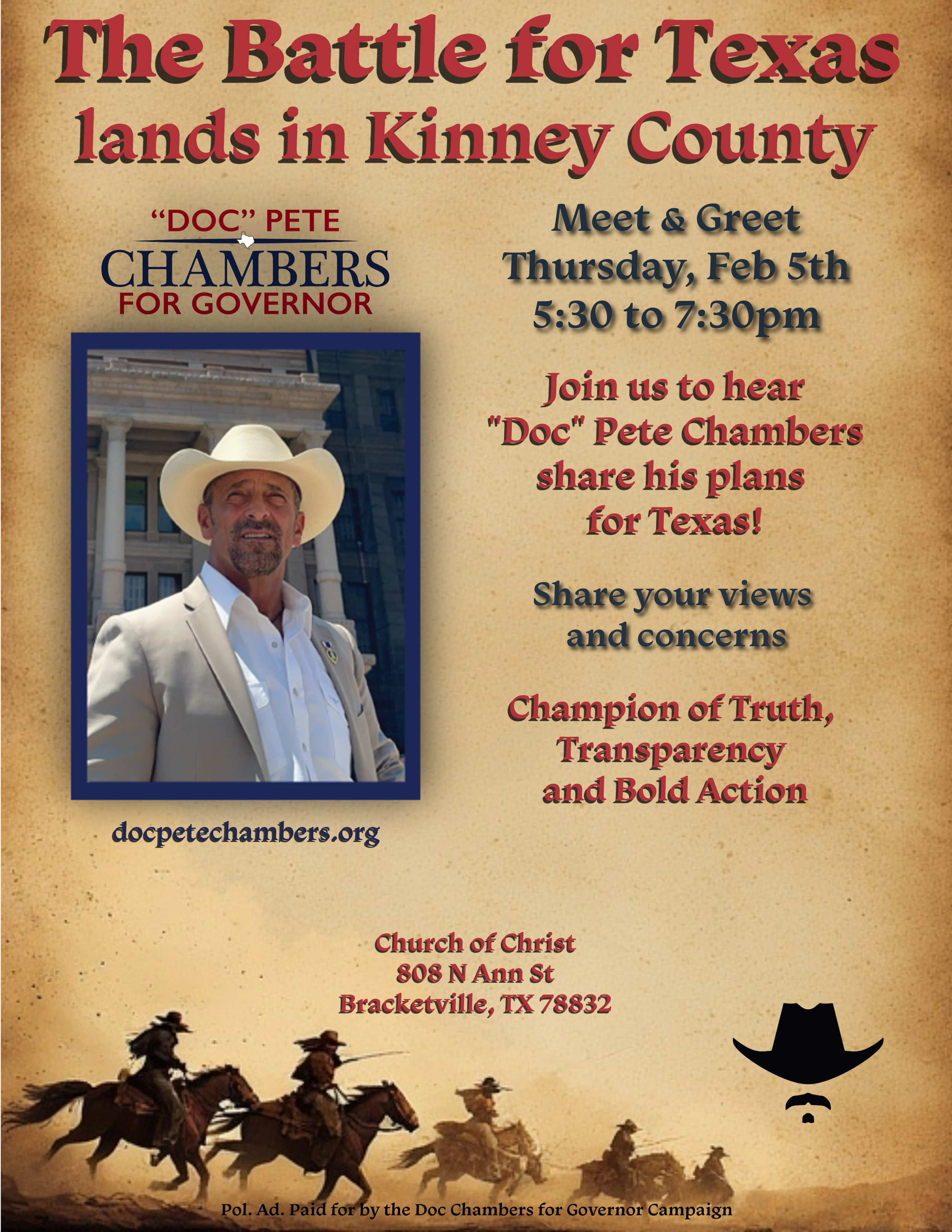 THE BATTLE FOR TEXAS IN KINNEY COUNTY DOC ADAMS EVENT