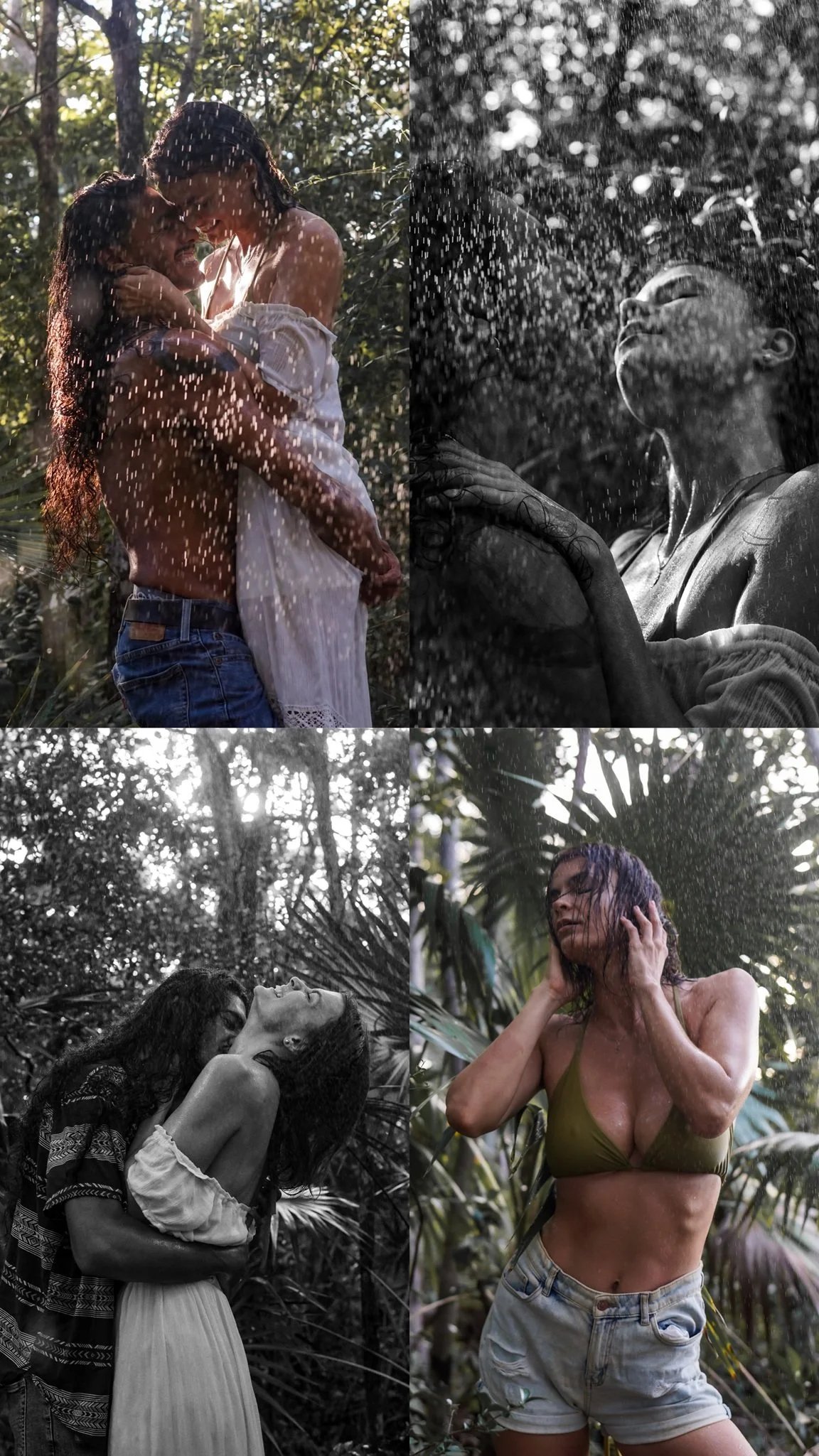 Rain Couple Engagement Photoshoot Tulum