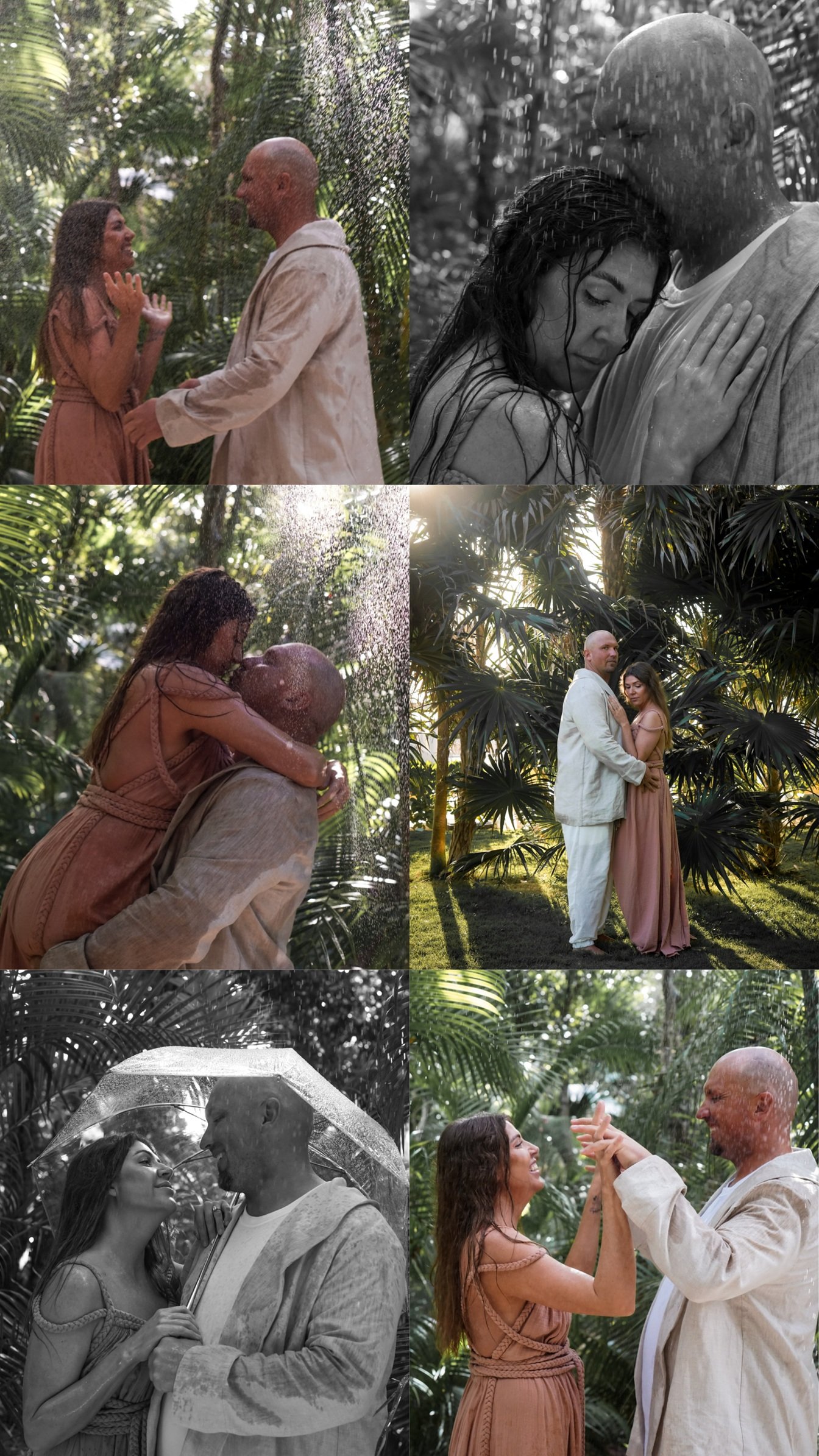 Rain Engagement Couple Photoshoot Riviera Maya